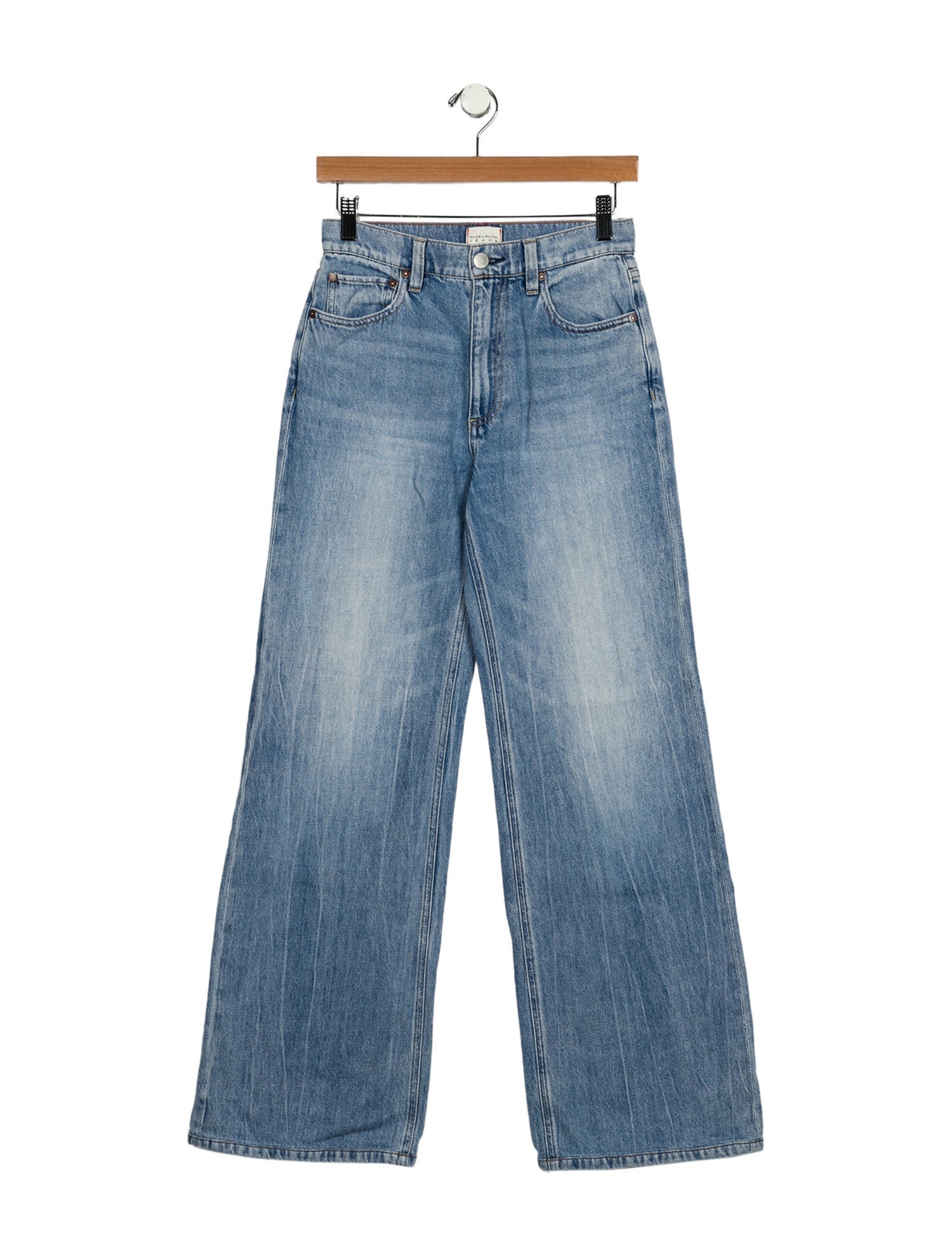 Alice + Olivia Mid-Rise Wide Leg Jeans