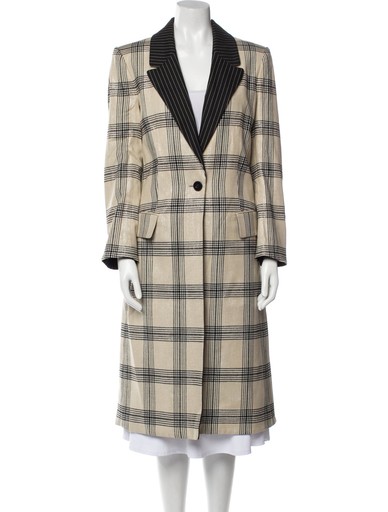 Alice + Olivia Plaid Print Peacoat