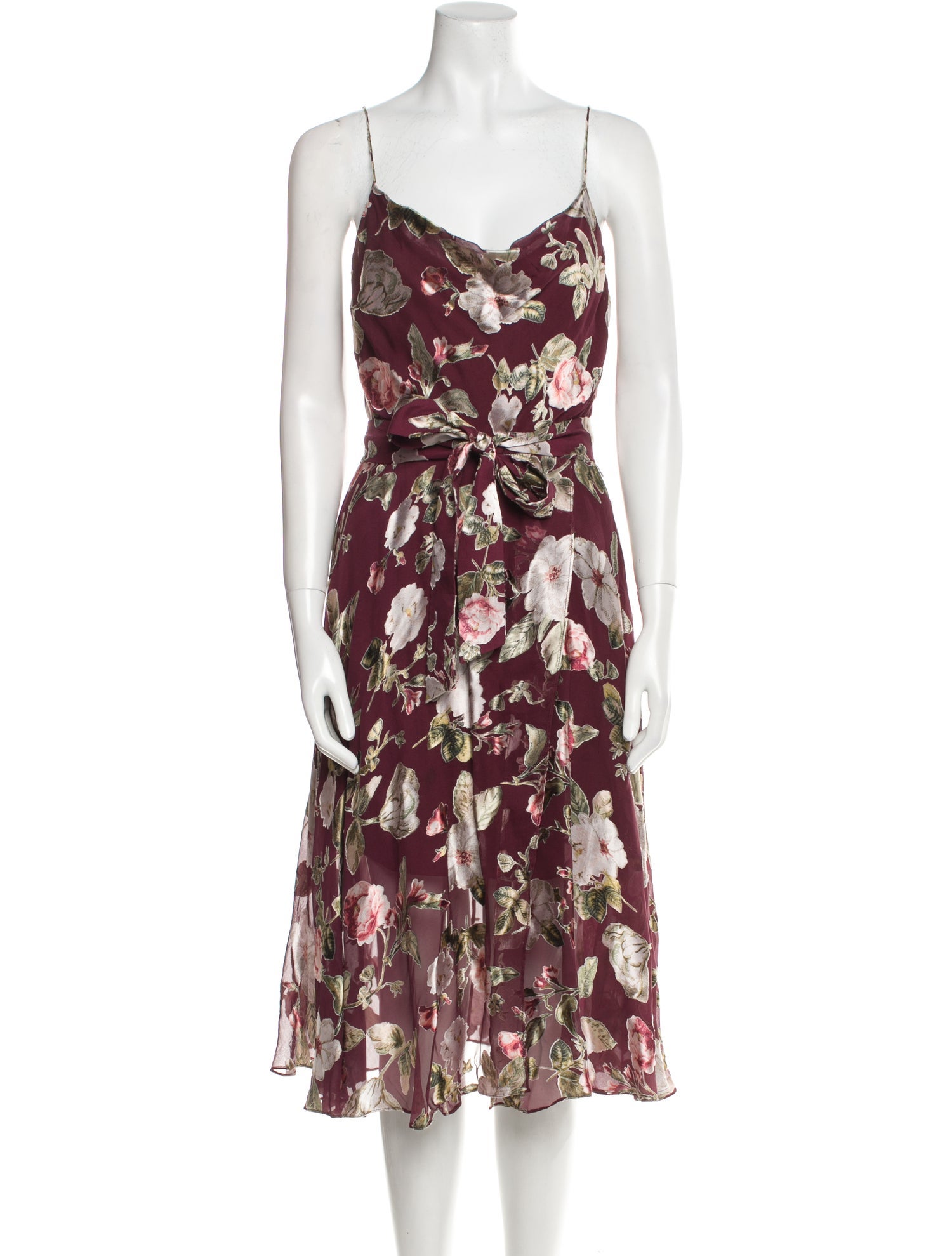 Alice + Olivia Floral Print Midi Length Dress