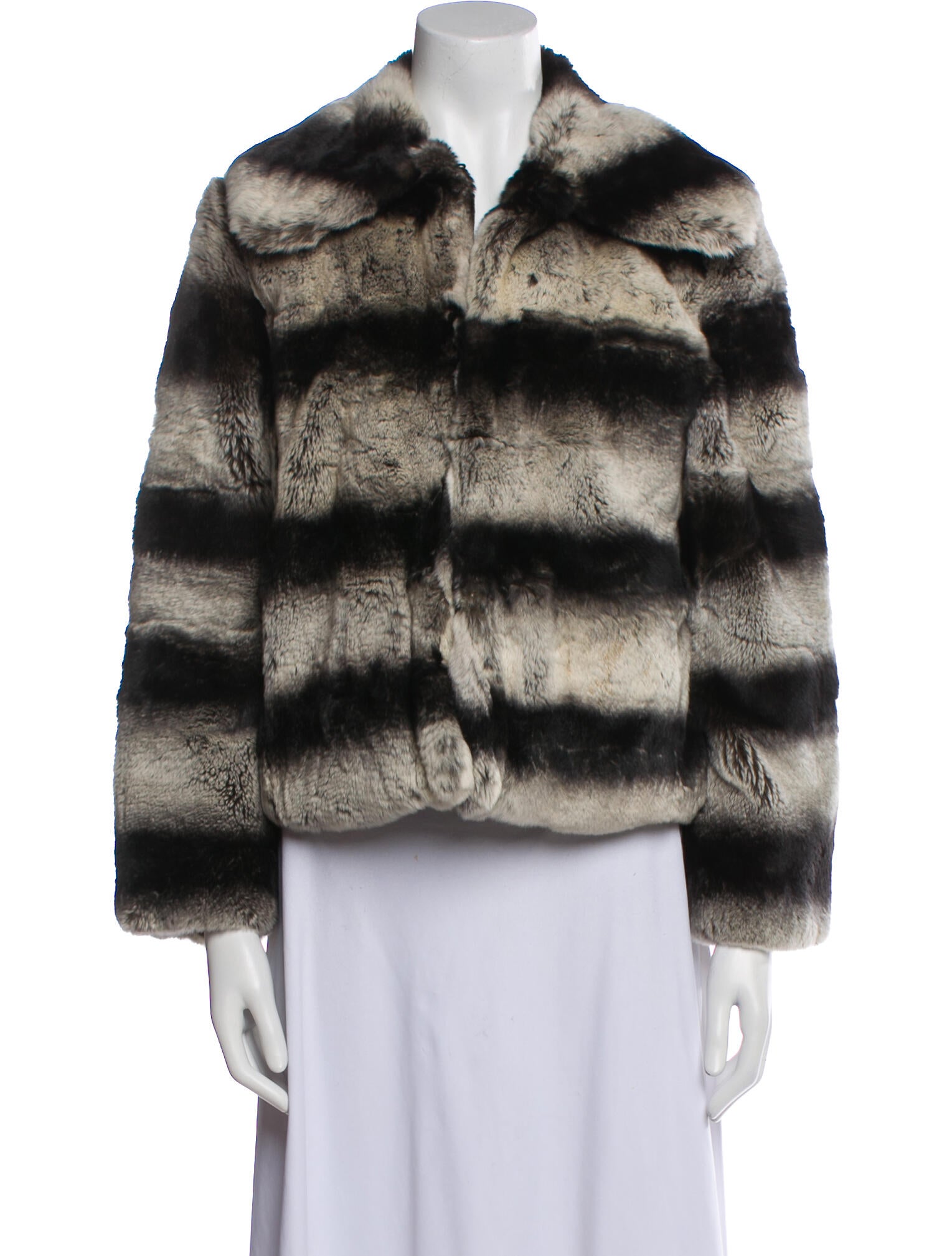 Alice + Olivia Fur Striped Fur Jacket