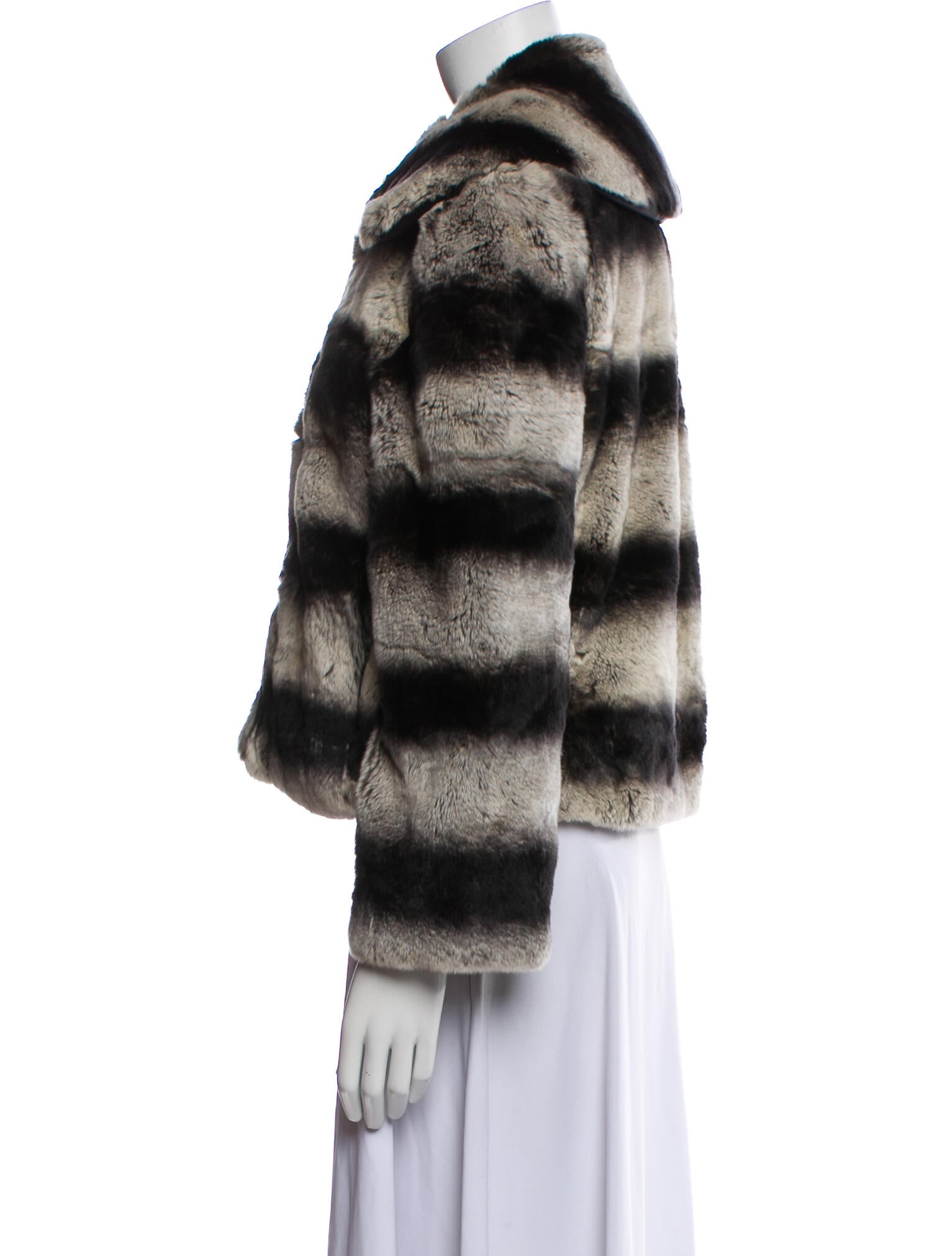 Alice + Olivia Fur Striped Fur Jacket