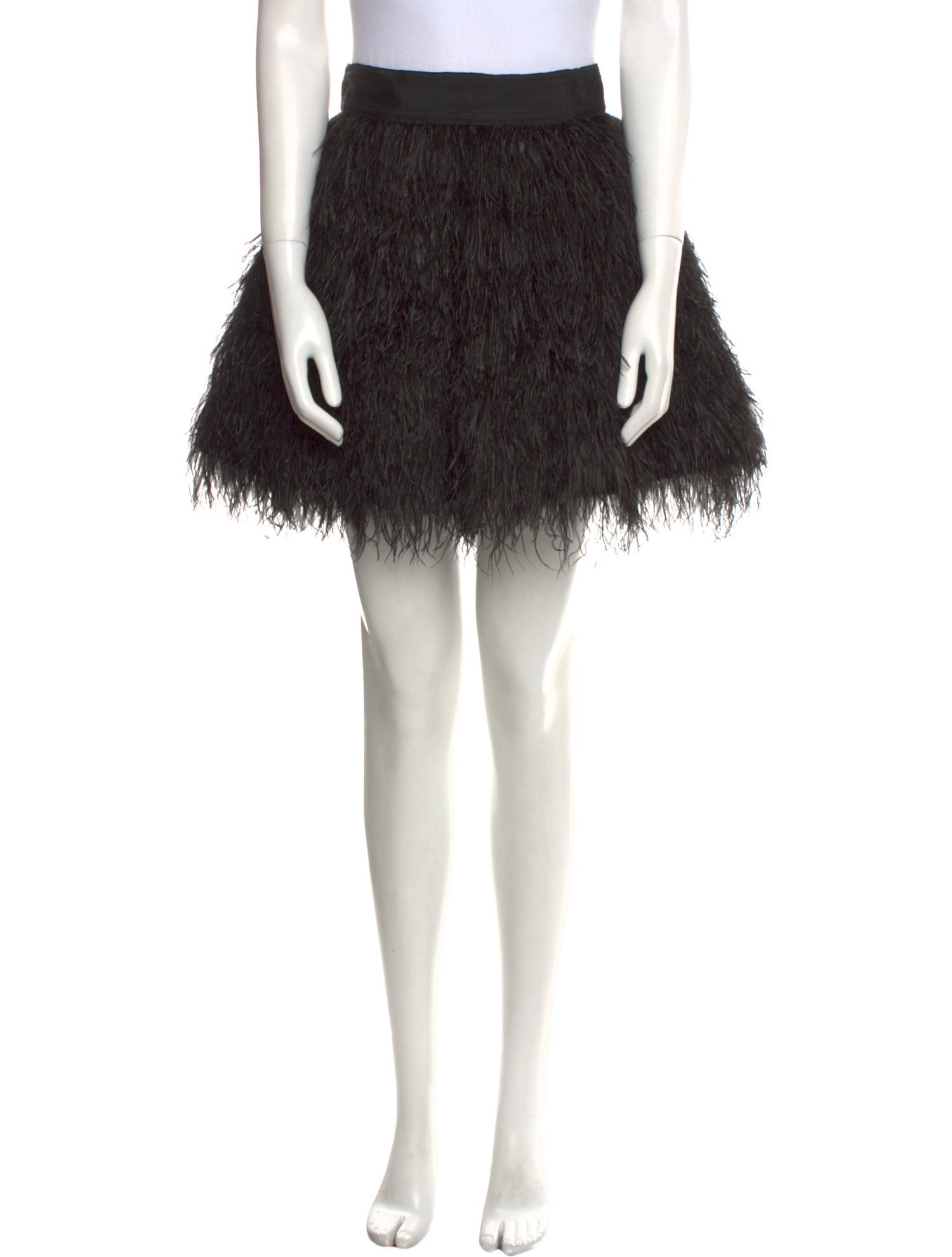 Alice + Olivia Feather Trim Mini Skirt