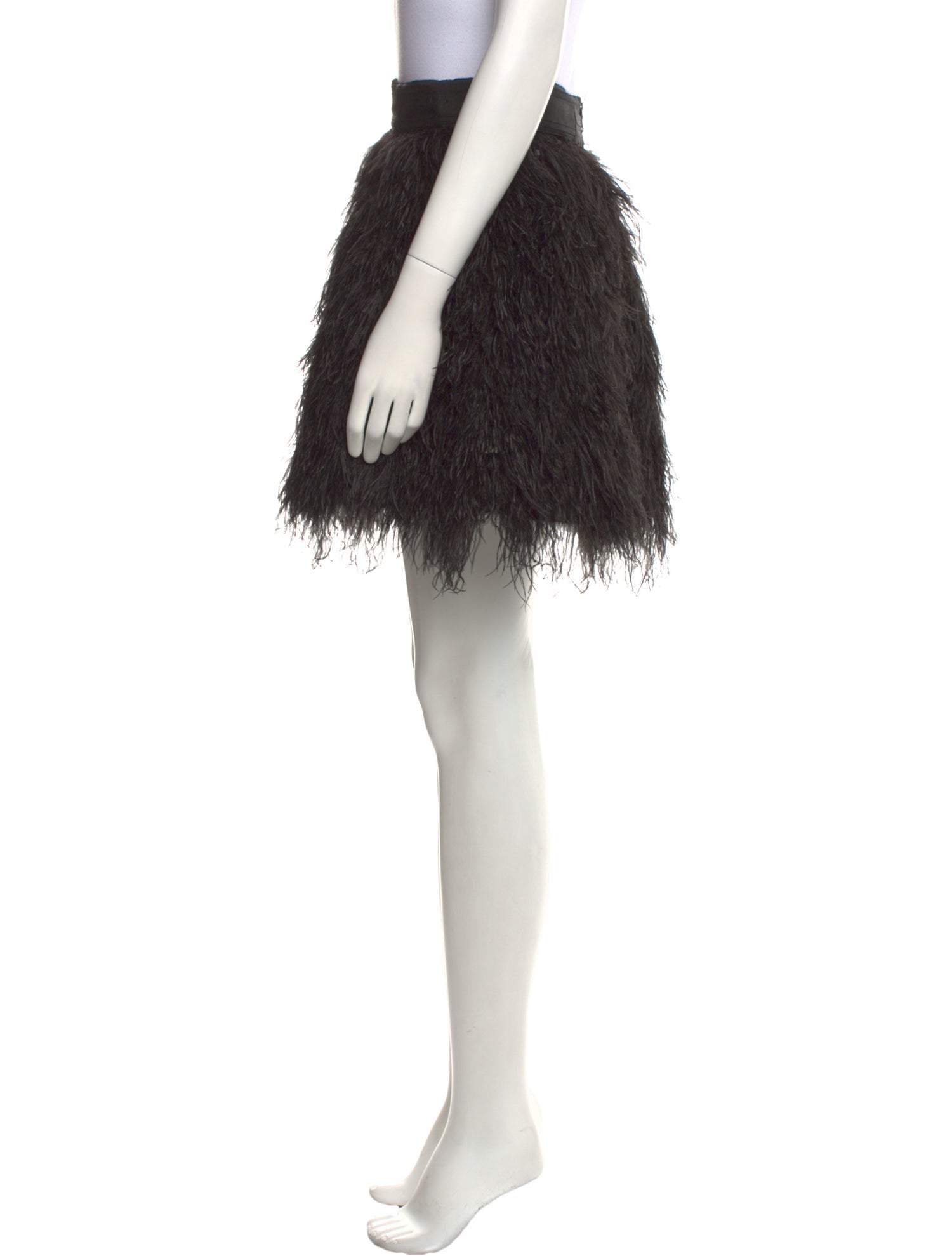 Alice + Olivia Feather Trim Mini Skirt