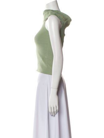 Alice + Olivia One-Shoulder Sleeveless Crop Top