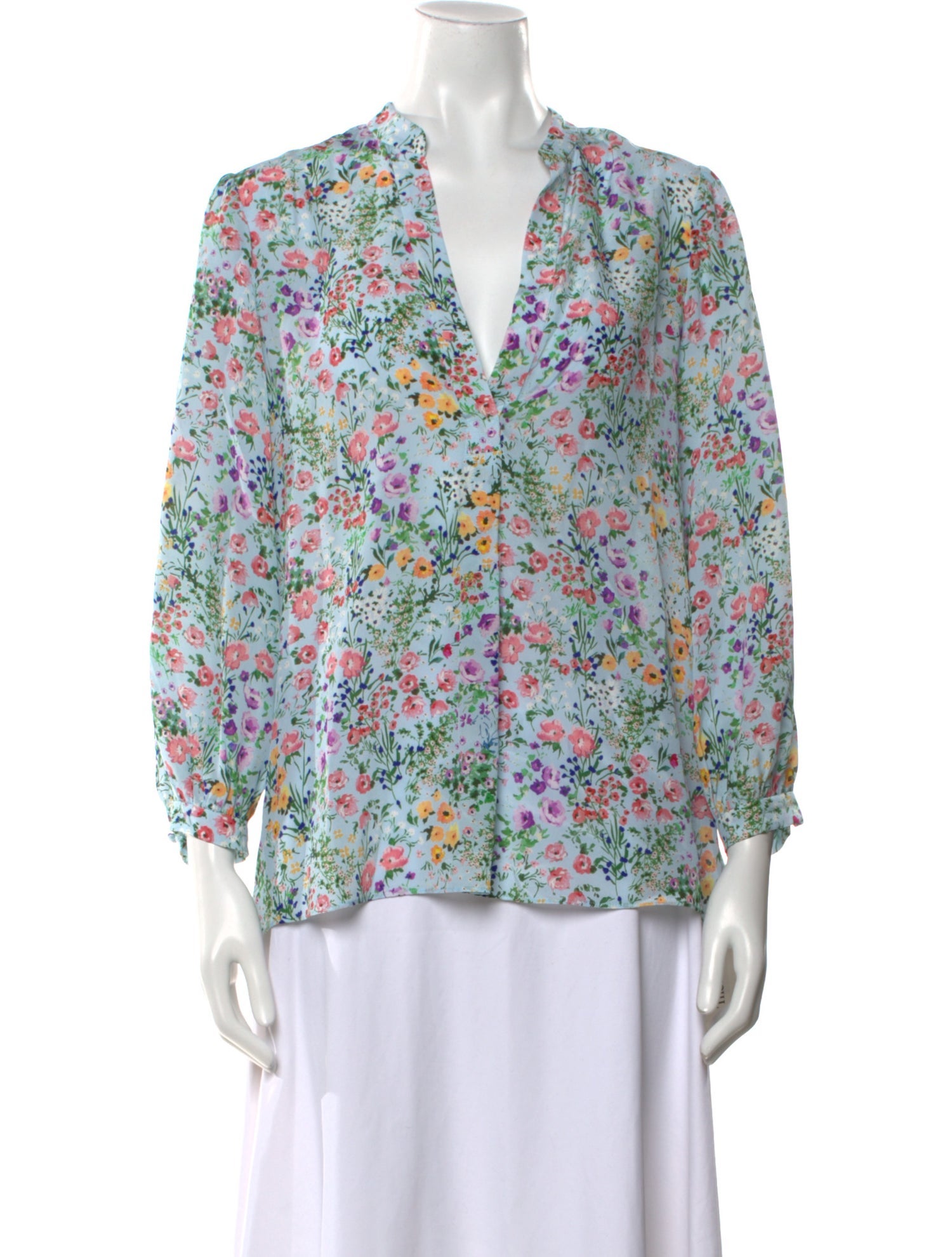 Alice + Olivia Silk Floral Print Blouse