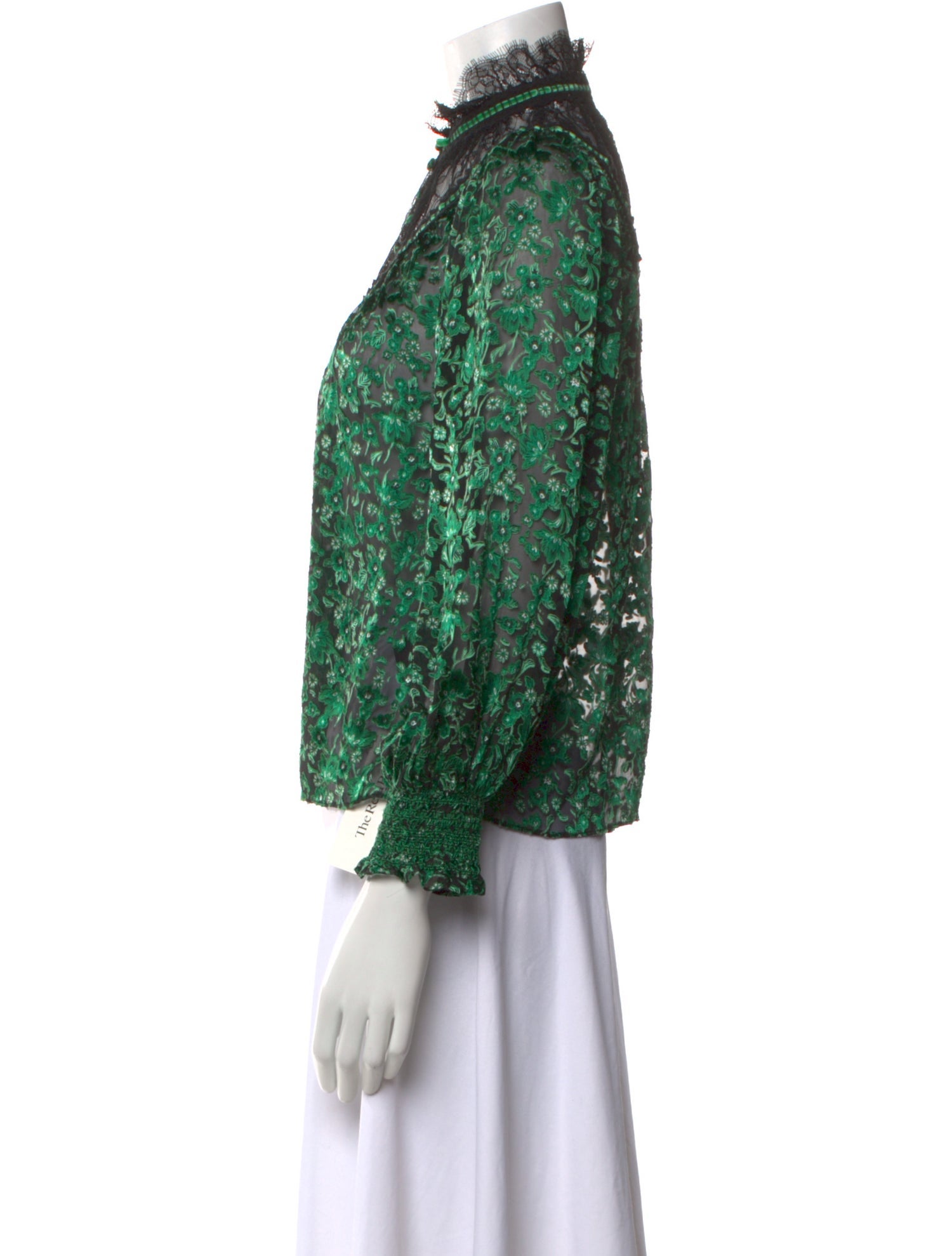 Alice + Olivia Floral Print Mock Neck Blouse