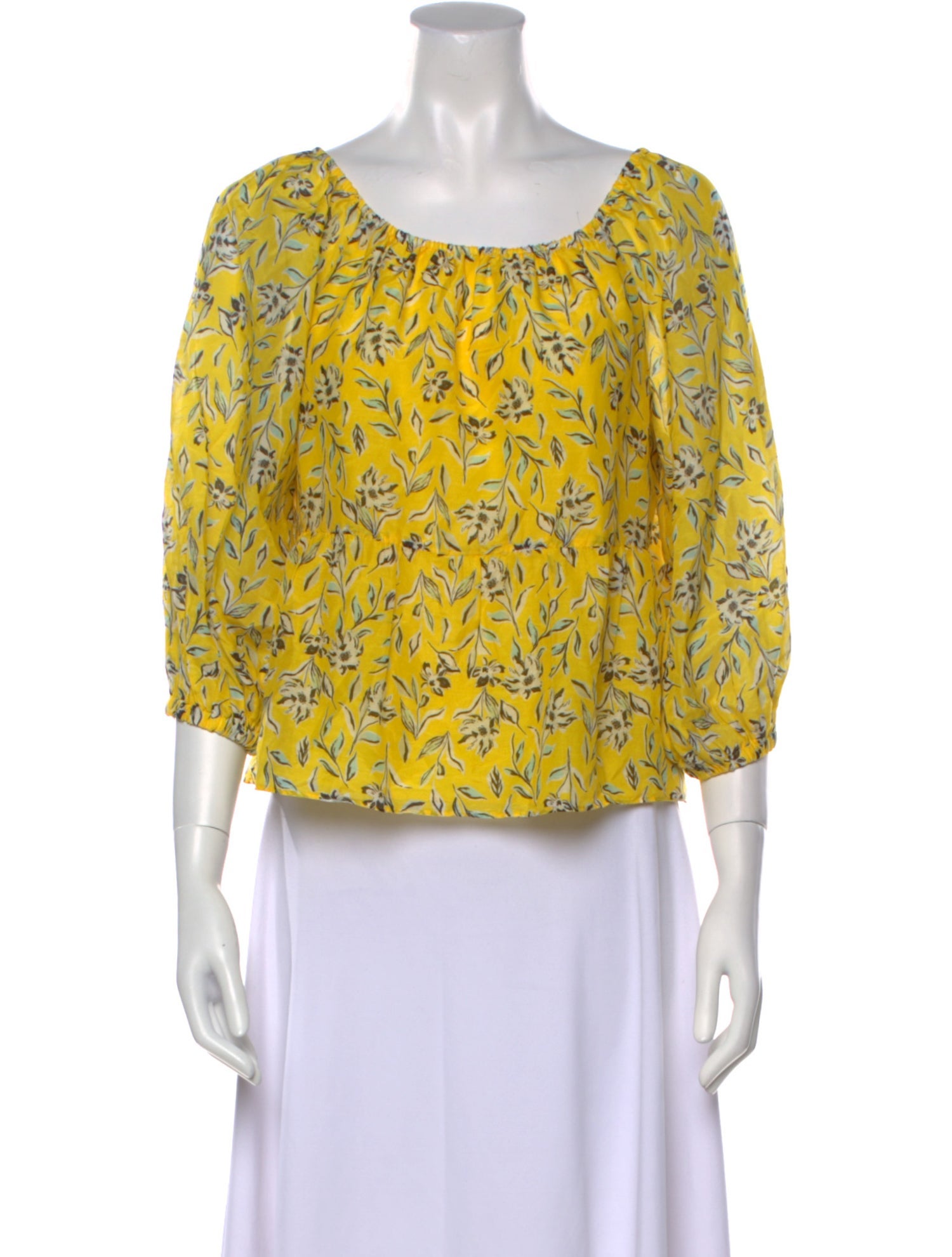 Alice + Olivia Floral Print Scoop Neck Blouse