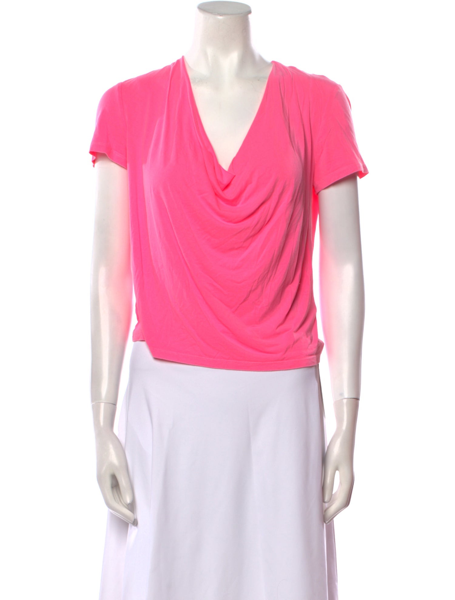 Alice + Olivia Cowl Neck Short Sleeve T-Shirt