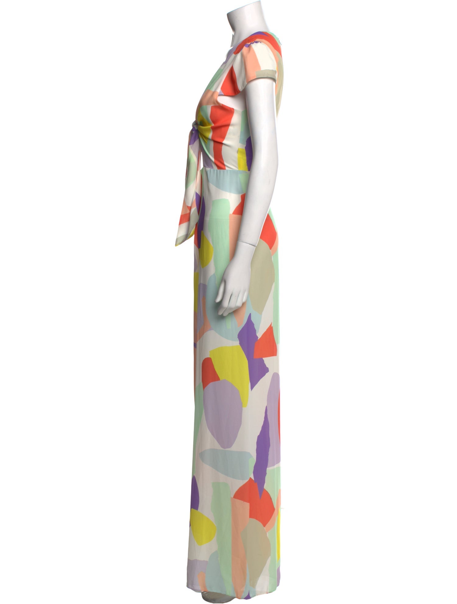 Alice + Olivia Printed Crew Neck Jumpsuit