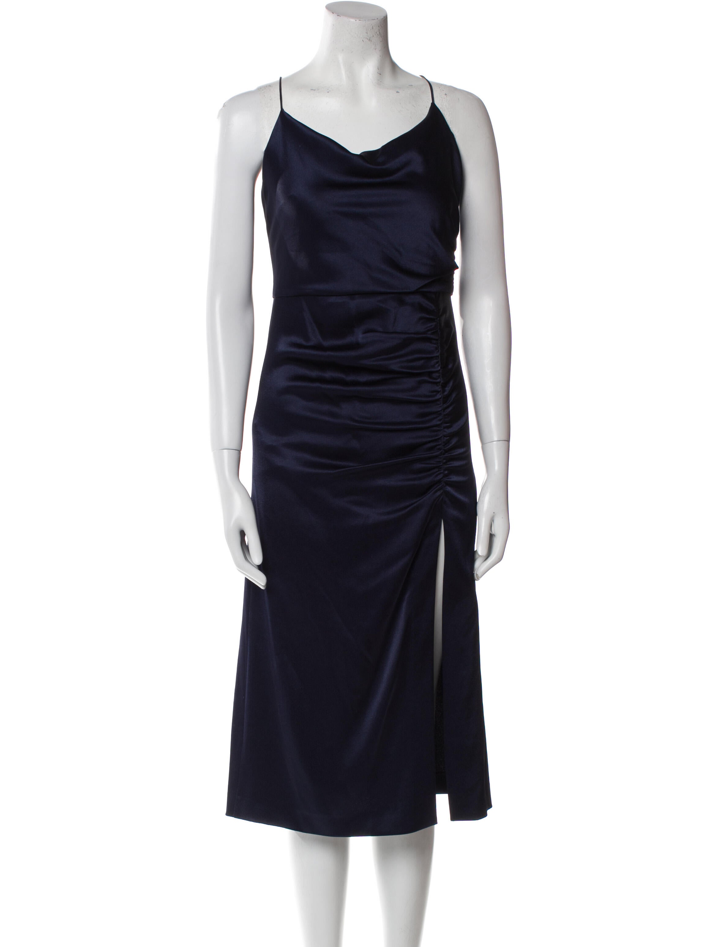 Alice + Olivia Cowl Neck Midi Length Dress