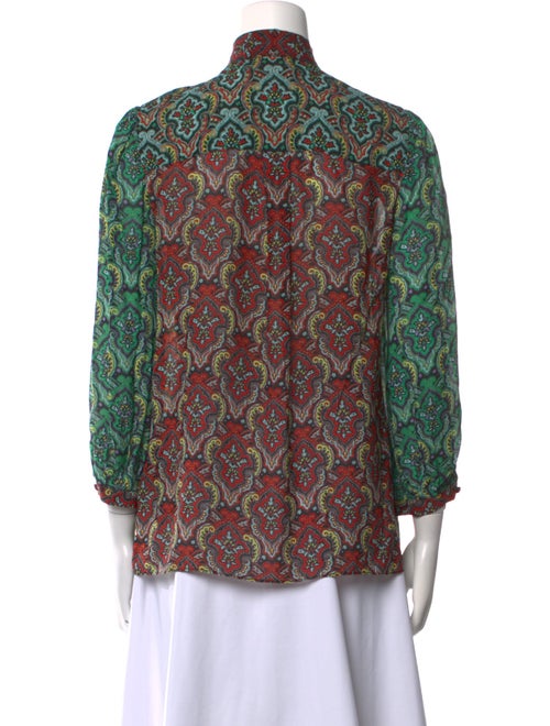 Alice + Olivia Paisley Print Mock Neck Blouse