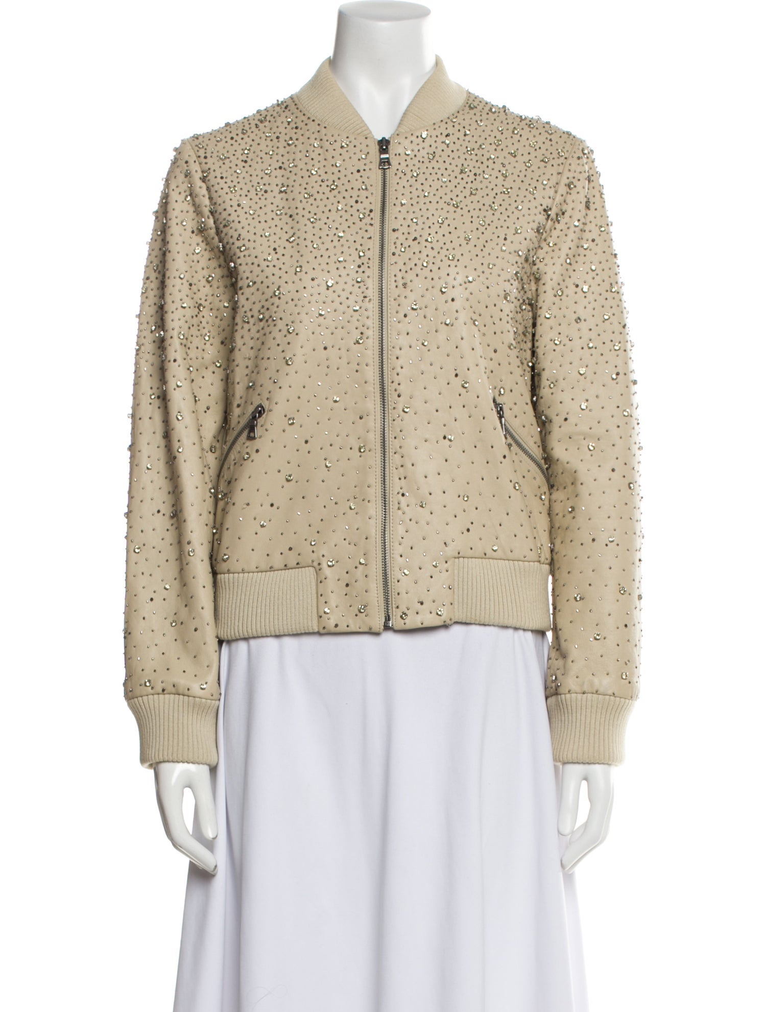 Alice + Olivia Leather Bomber Jacket