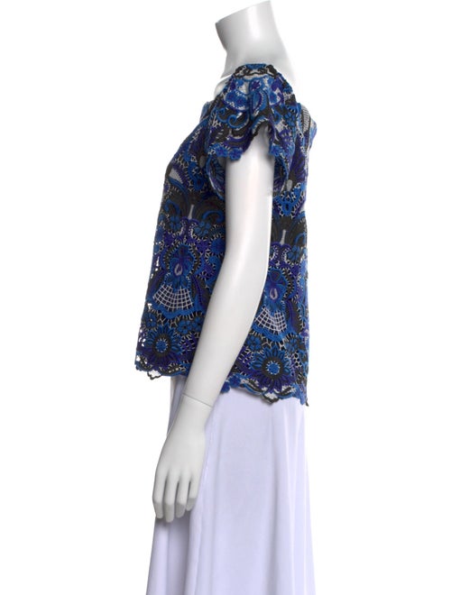 Alice + Olivia Patterned Square Neckline Crop Top