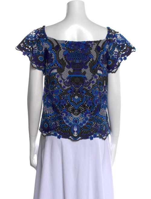 Alice + Olivia Patterned Square Neckline Crop Top