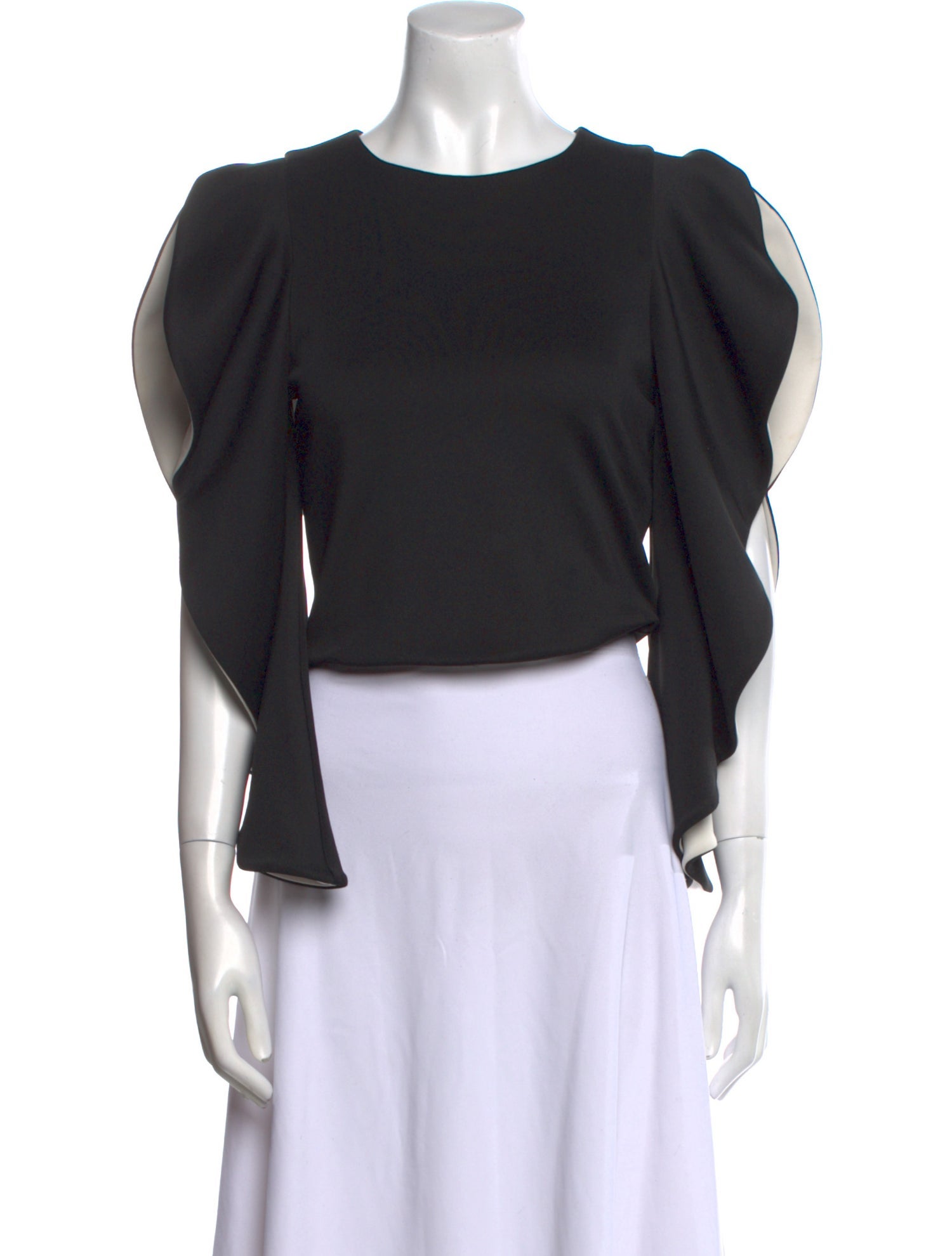 Alice + Olivia Bateau Neckline Short Sleeve Crop Top