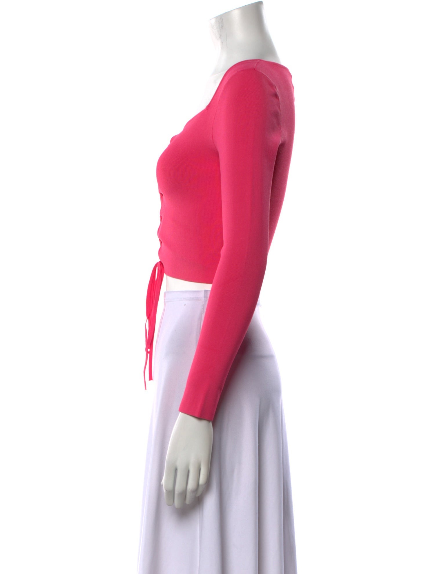 Alice + Olivia Square Neckline Long Sleeve Crop Top