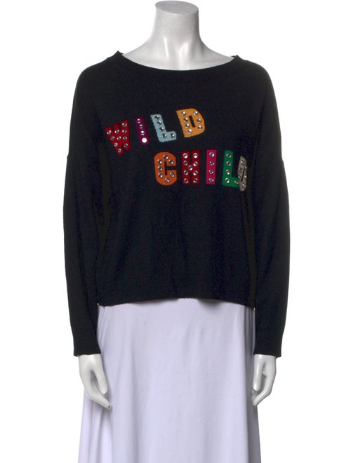 Alice + Olivia Wool Graphic Print Sweatshirt