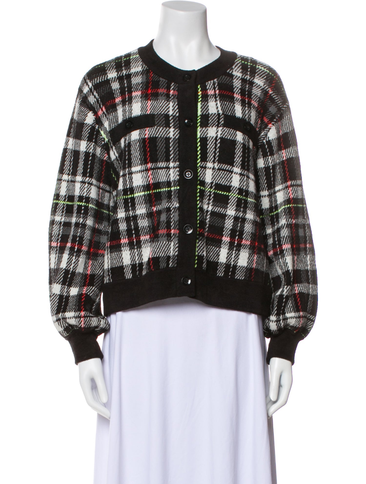 Alice + Olivia Plaid Print Bomber Jacket