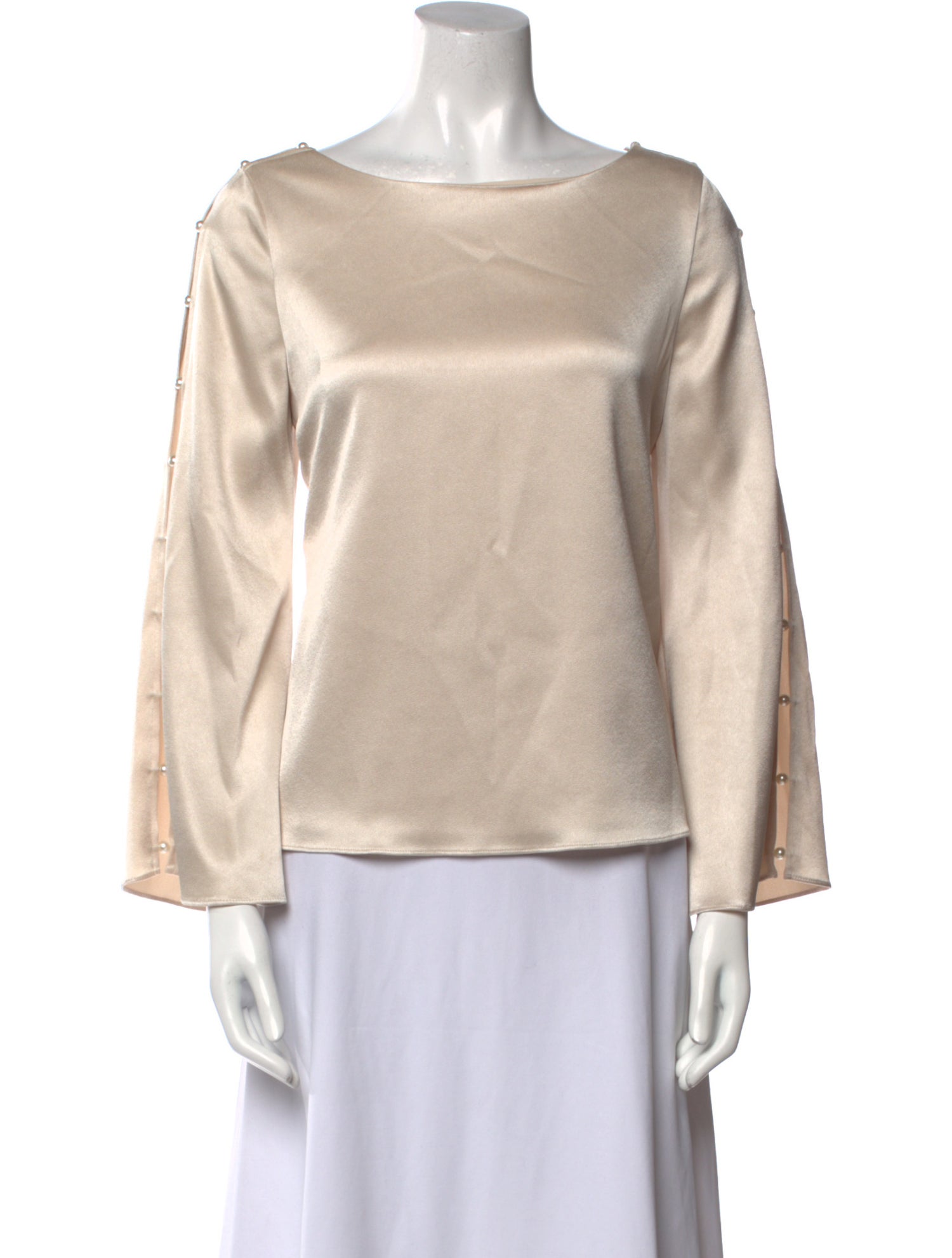 Alice + Olivia Bateau Neckline Long Sleeve Blouse