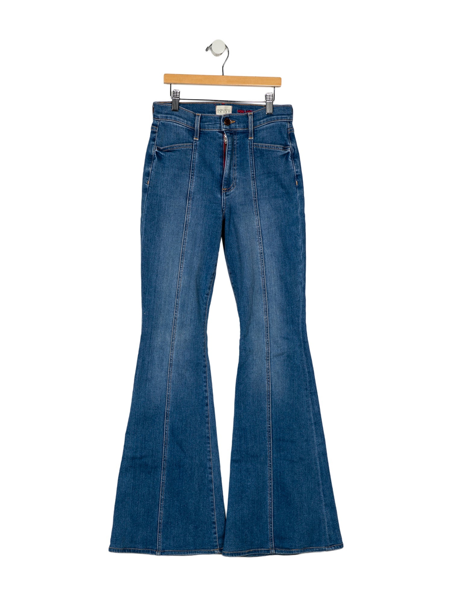 Alice + Olivia Mid-Rise Wide Leg Jeans