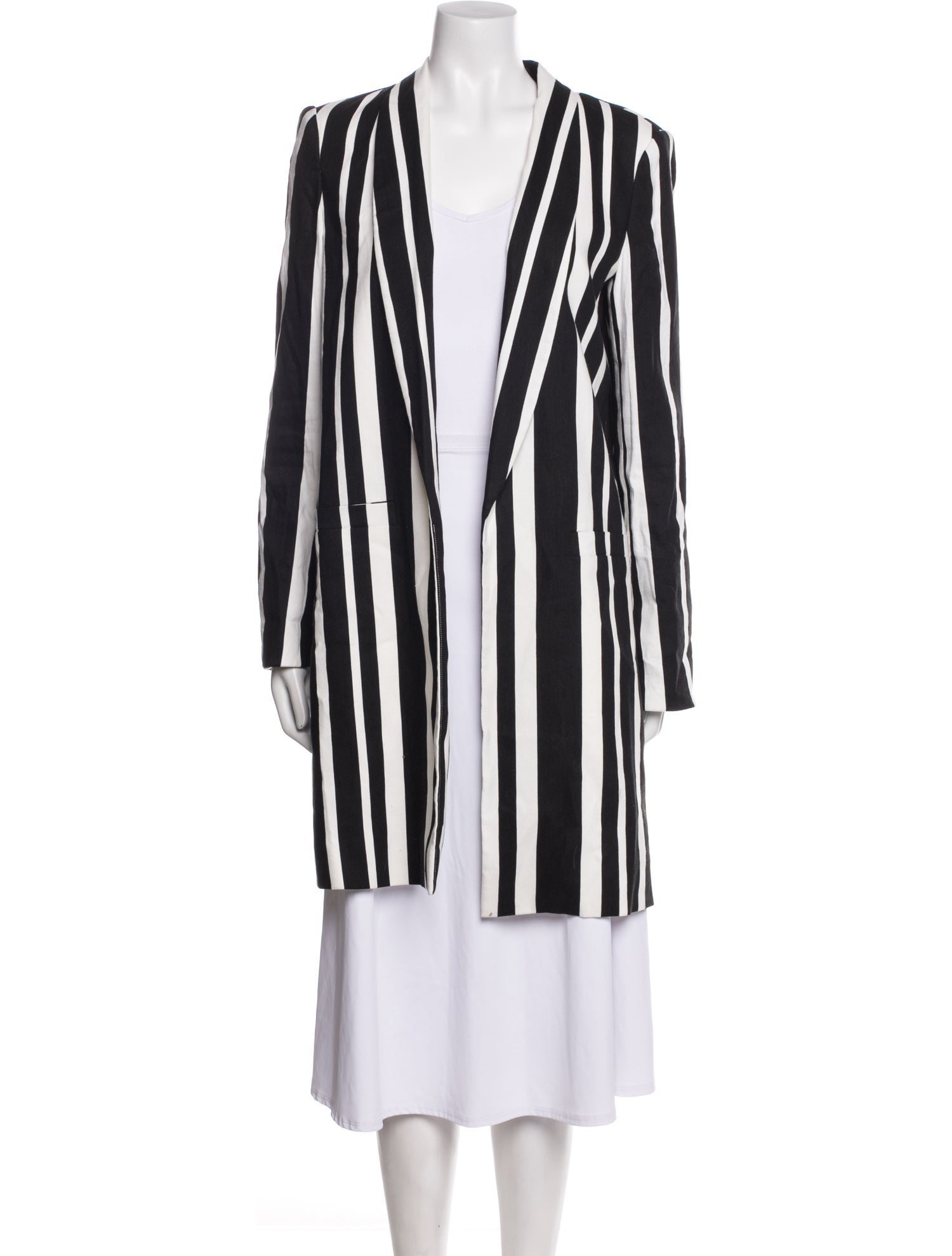 Alice + Olivia Linen Striped Coat