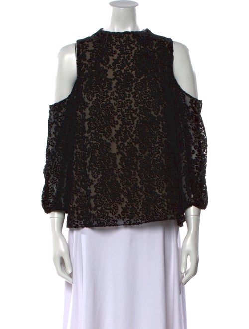 Alice + Olivia Velvet Lace Pattern Blouse