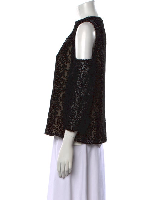 Alice + Olivia Velvet Lace Pattern Blouse