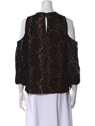 Alice + Olivia Velvet Lace Pattern Blouse