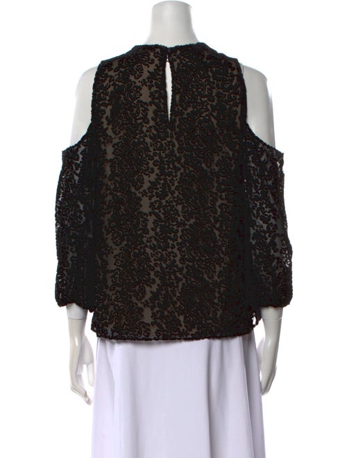 Alice + Olivia Velvet Lace Pattern Blouse
