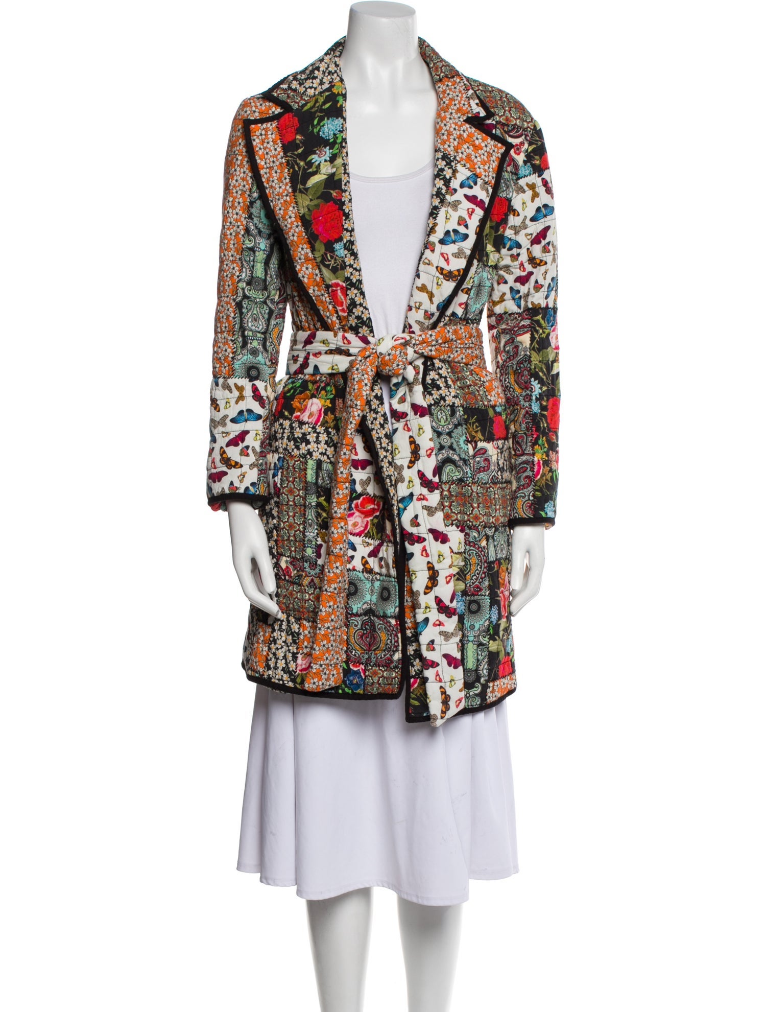 Alice + Olivia Paisley Print Trench Coat