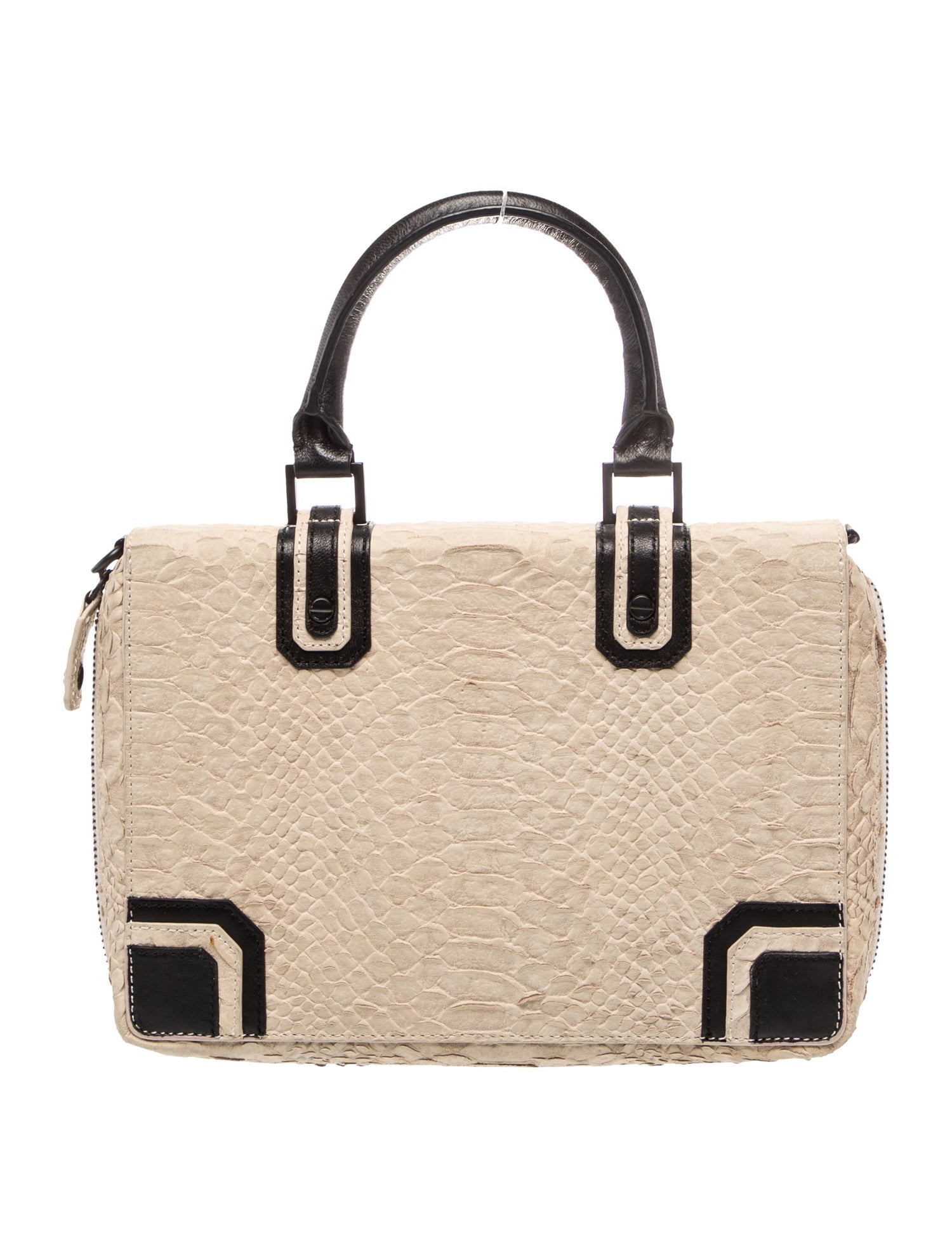 Alice + Olivia Embossed Leather Top Handle Bag