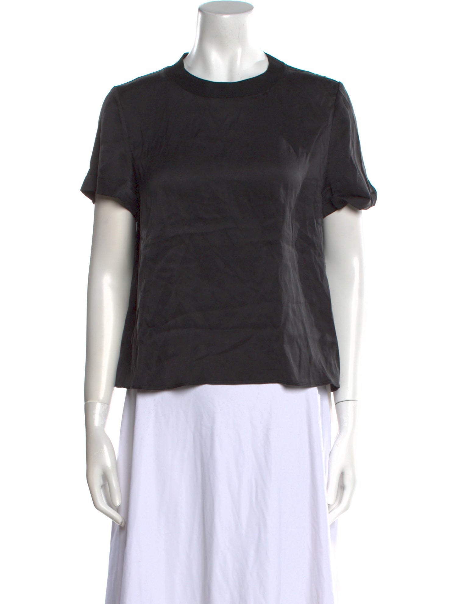 Alice + Olivia Silk Crew Neck T-Shirt