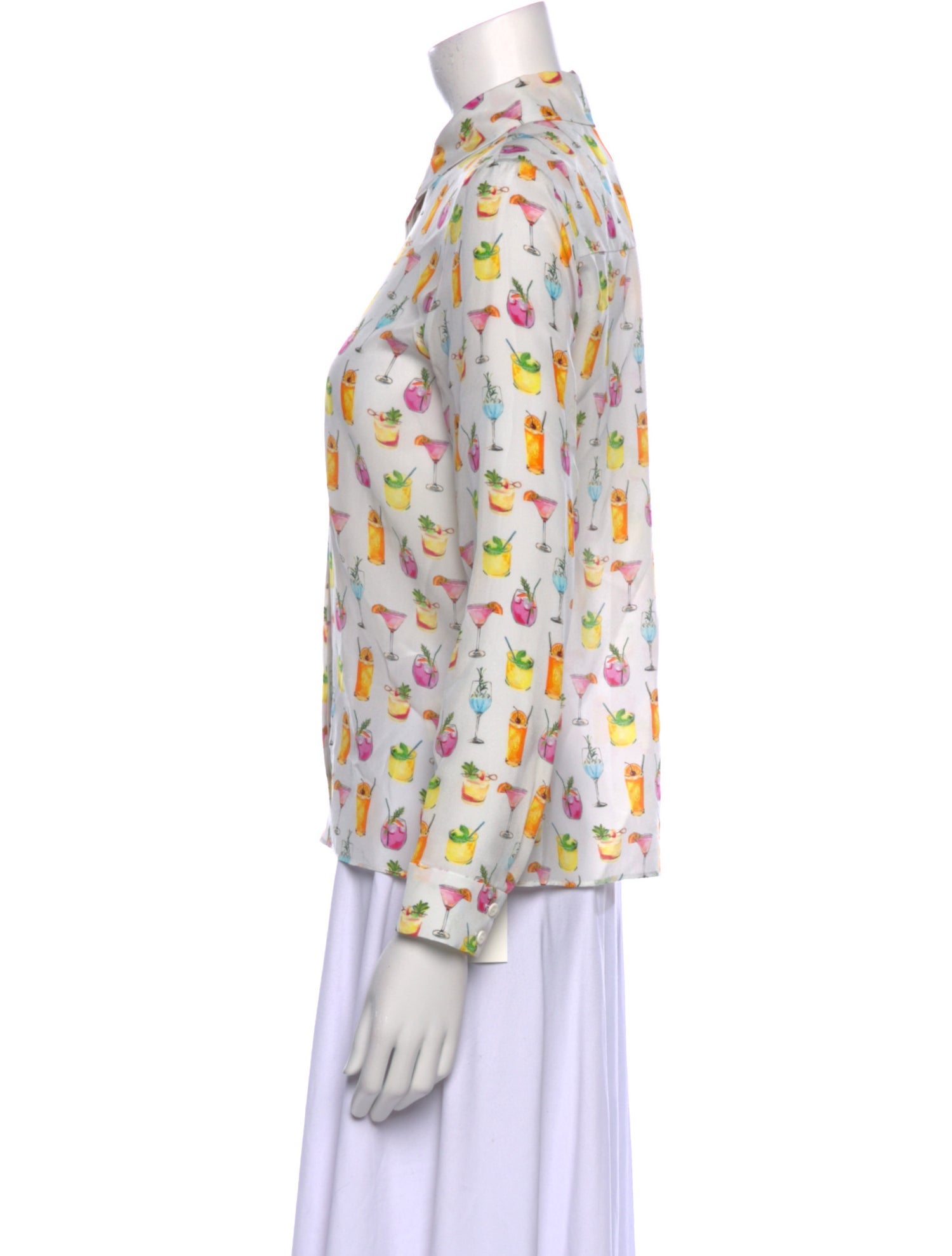 Alice + Olivia Silk Printed Button-Up Top