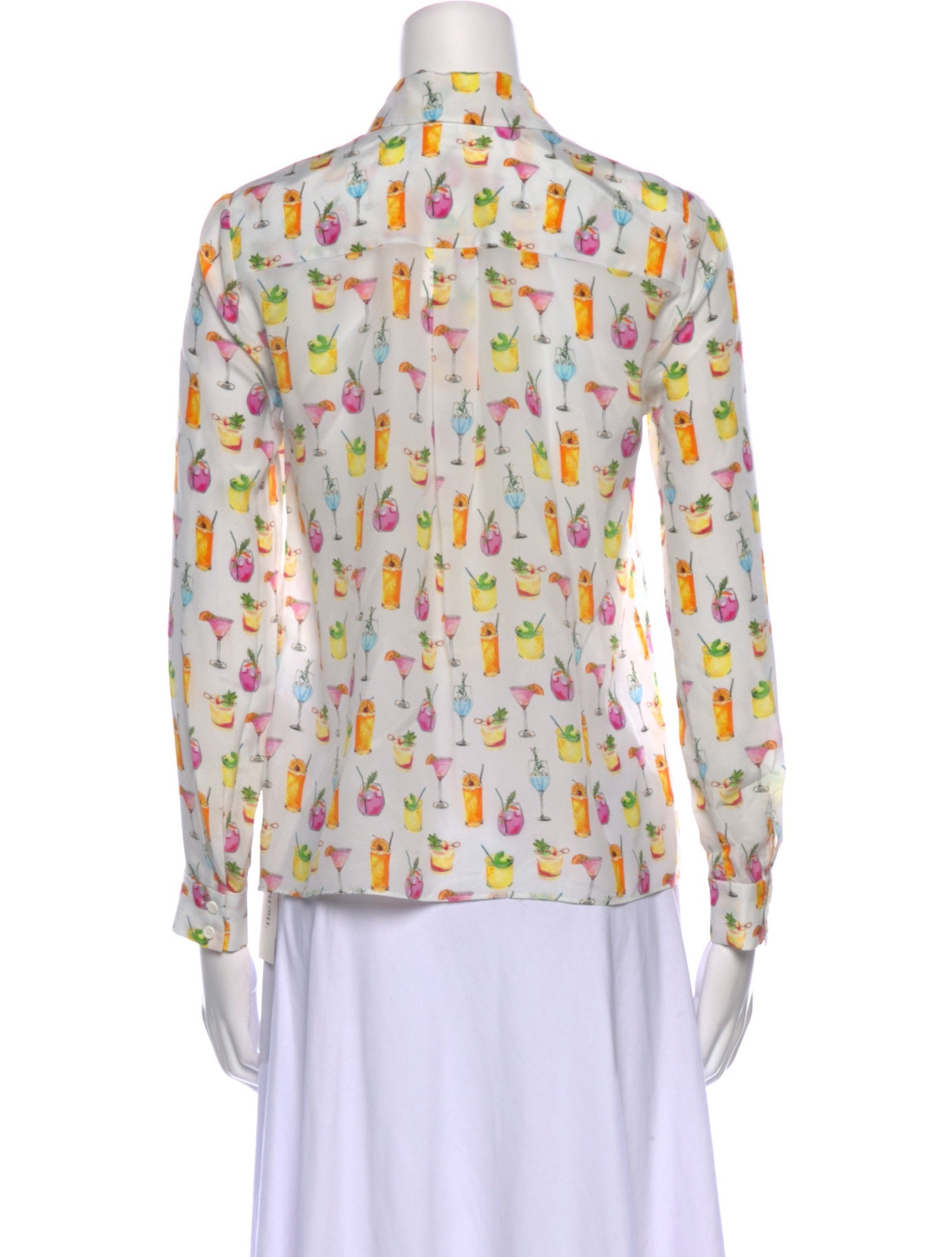 Alice + Olivia Silk Printed Button-Up Top