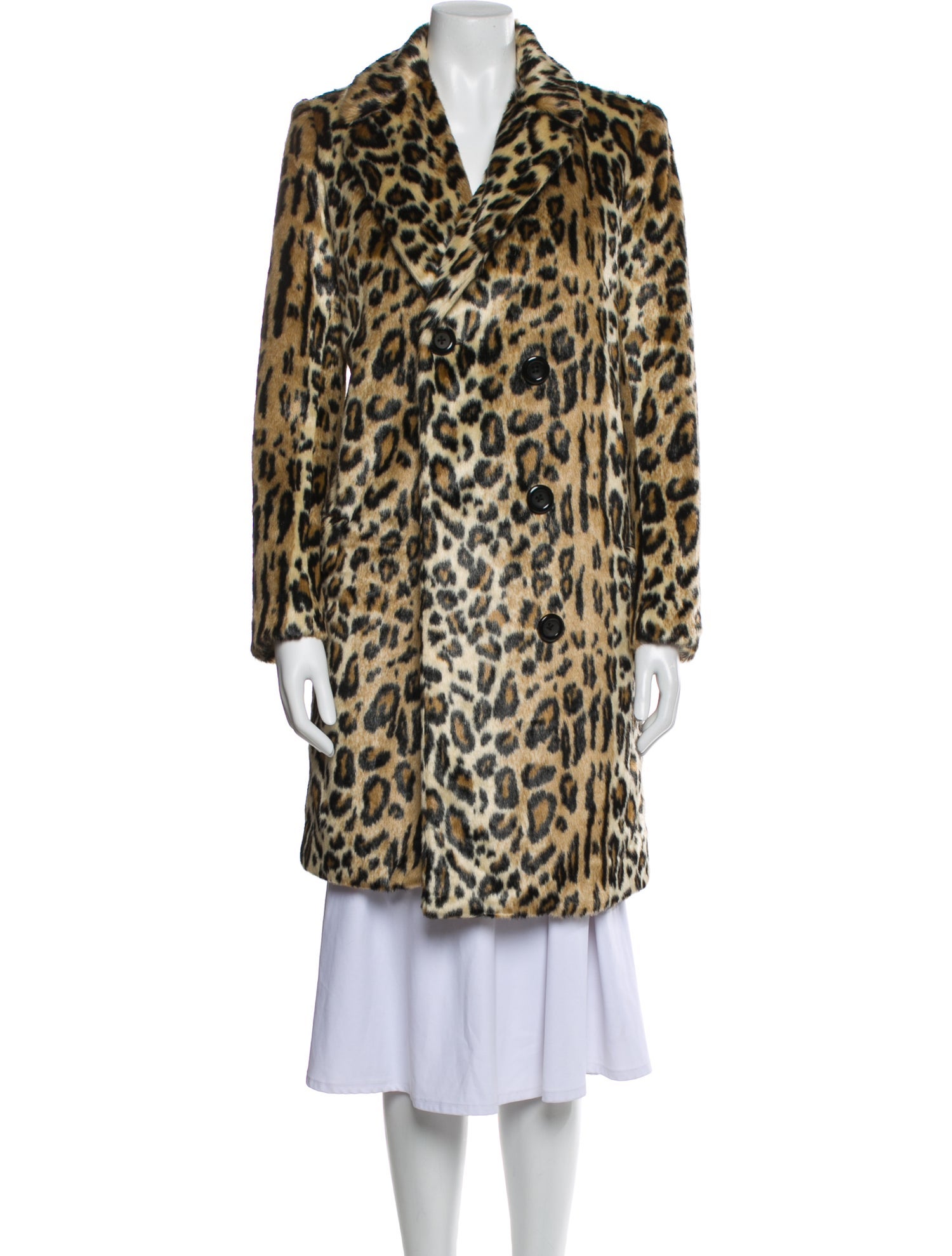Alice + Olivia Faux Fur Animal Print Faux Fur Coat