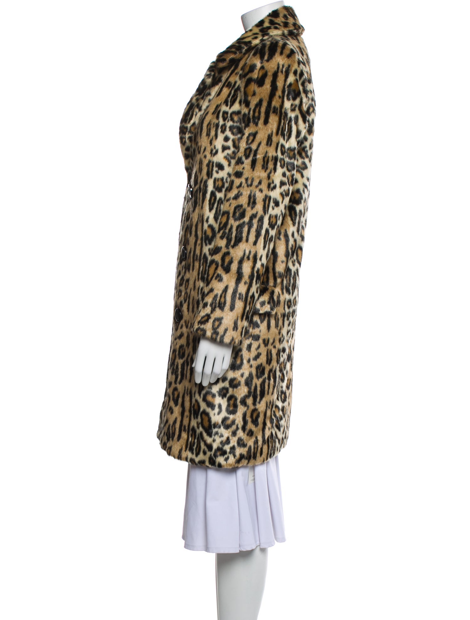 Alice + Olivia Faux Fur Animal Print Faux Fur Coat