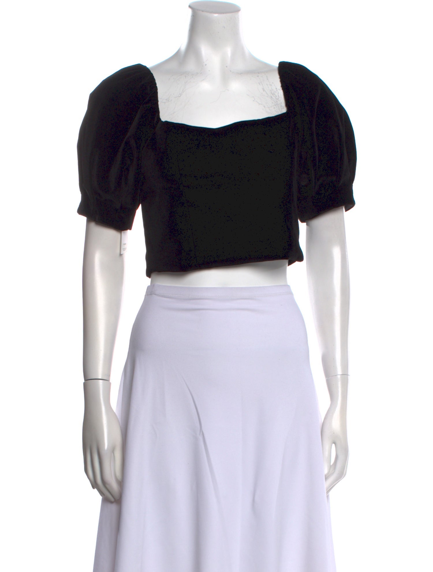 Alice + Olivia Velvet Square Neckline Crop Top