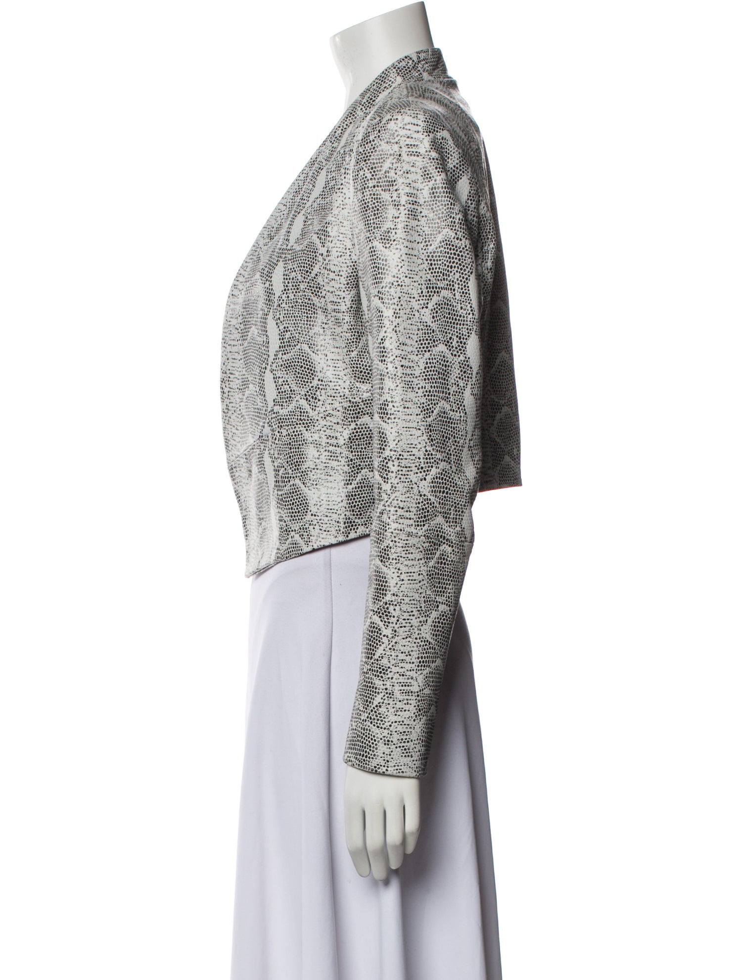 Alice + Olivia Lamb Leather Animal Print Evening Jacket