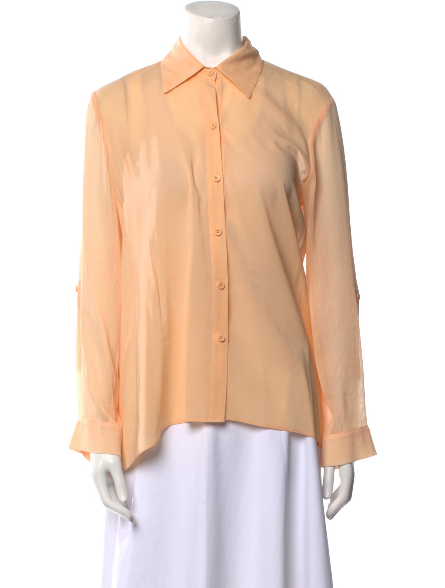 Alice + Olivia Silk Long Sleeve Button-Up Top
