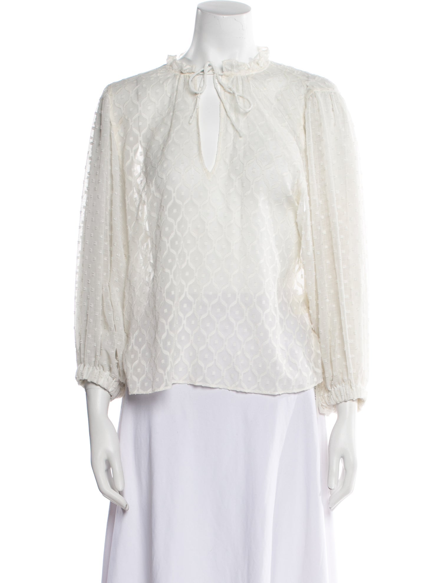 Alice + Olivia Silk Tie Neck Blouse