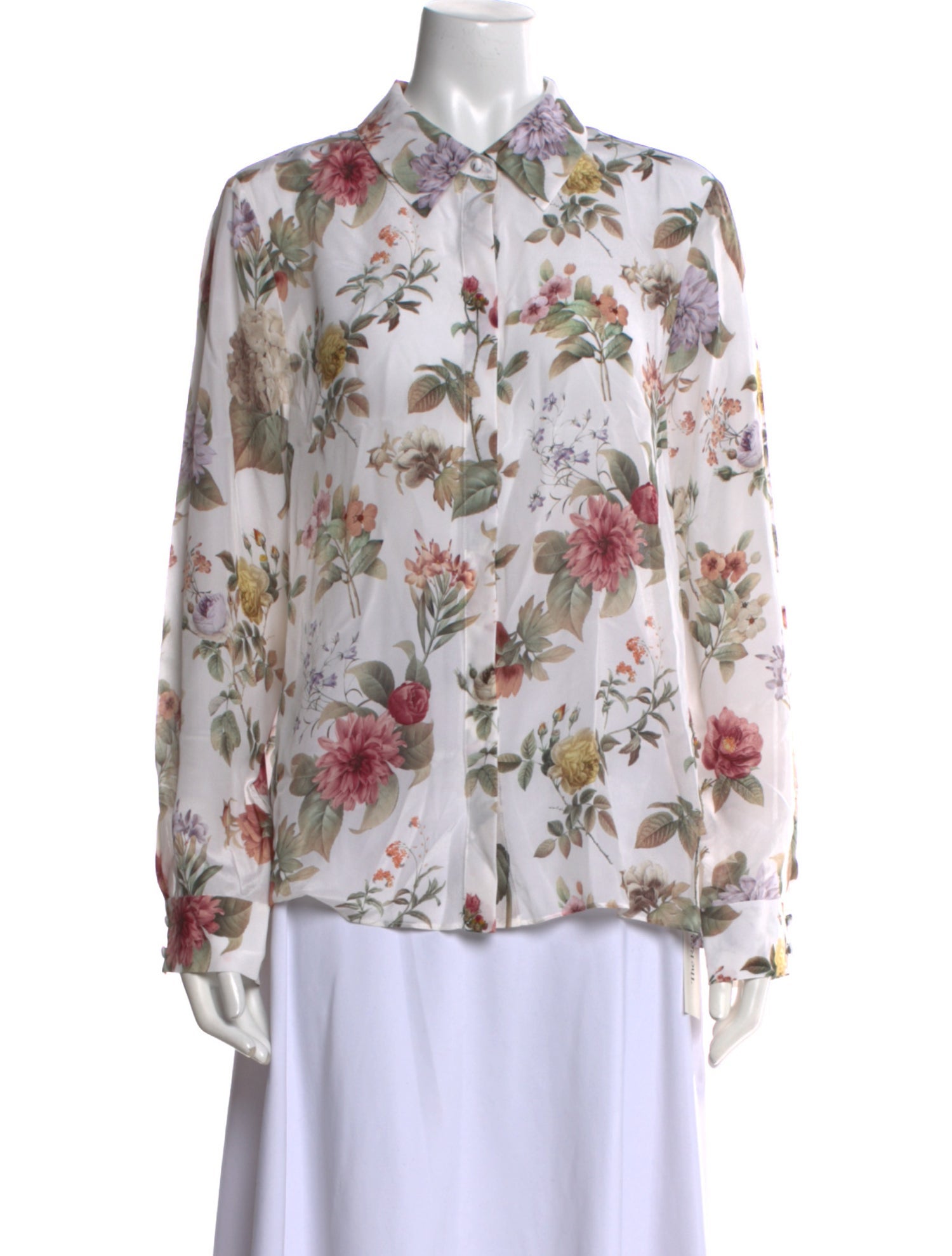Alice + Olivia Silk Floral Print Blouse
