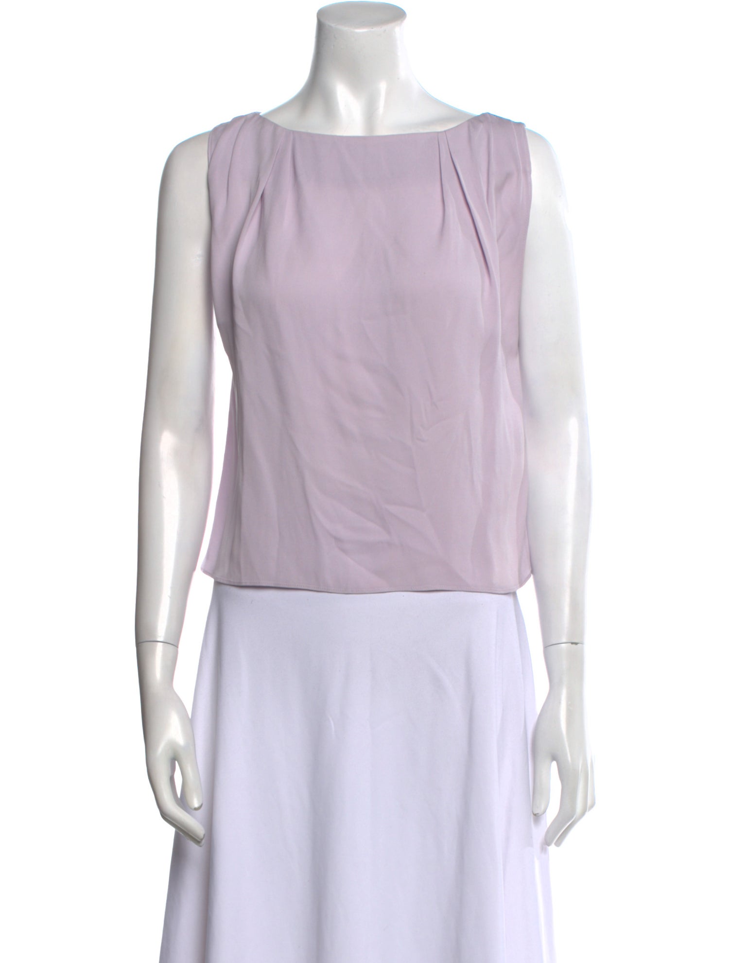 Alice + Olivia Silk Bateau Neckline Crop Top