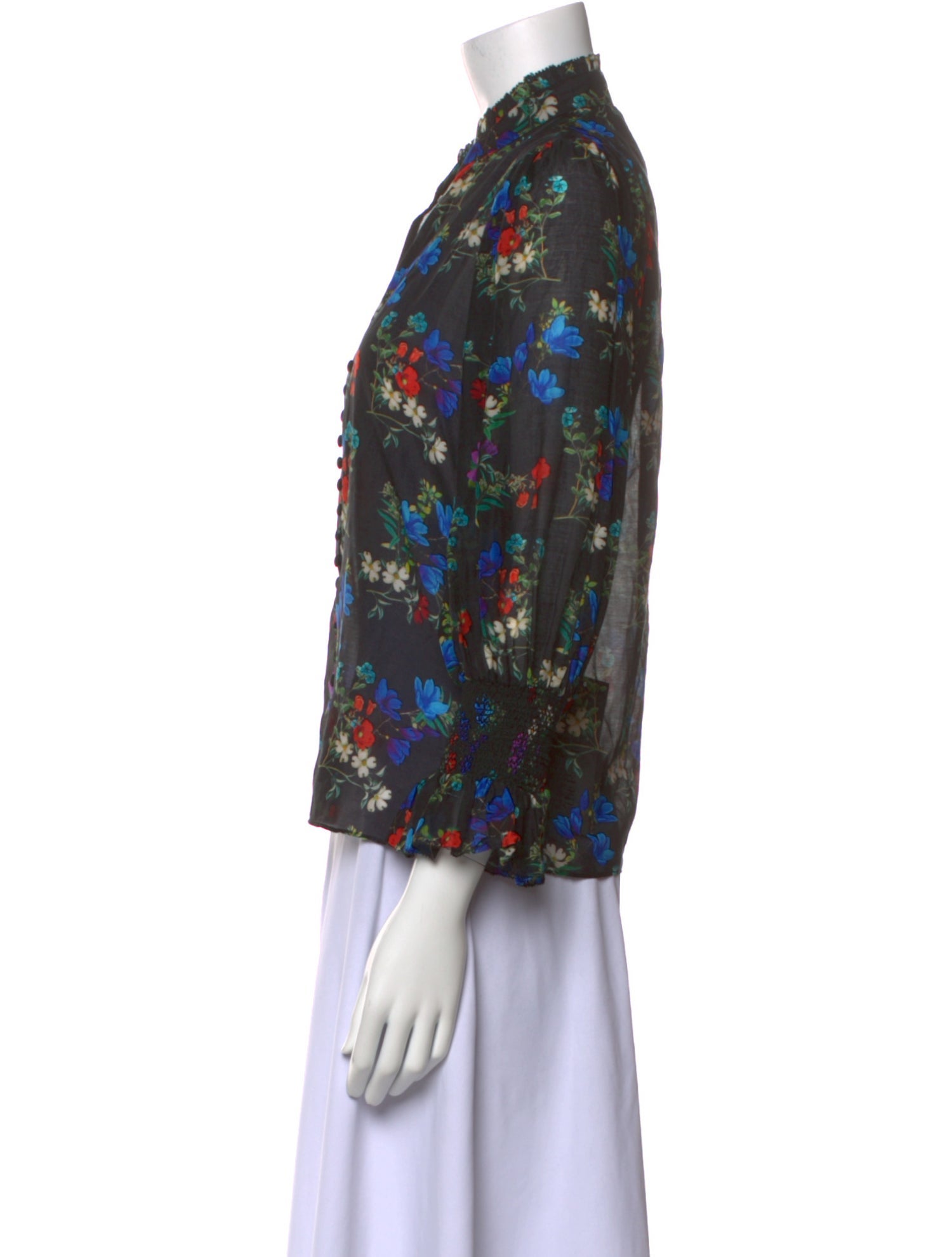 Alice + Olivia Floral Print V-Neck Blouse