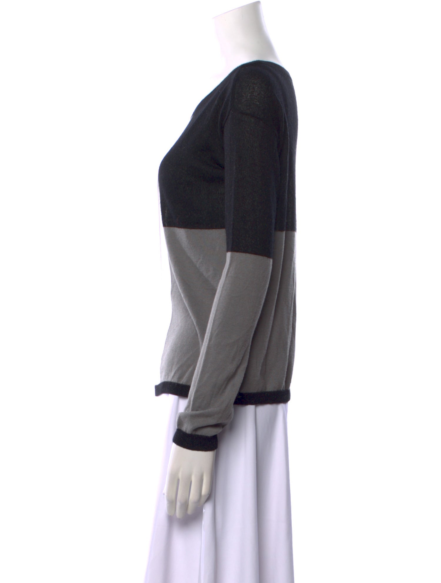 Alice + Olivia Striped Scoop Neck Sweater