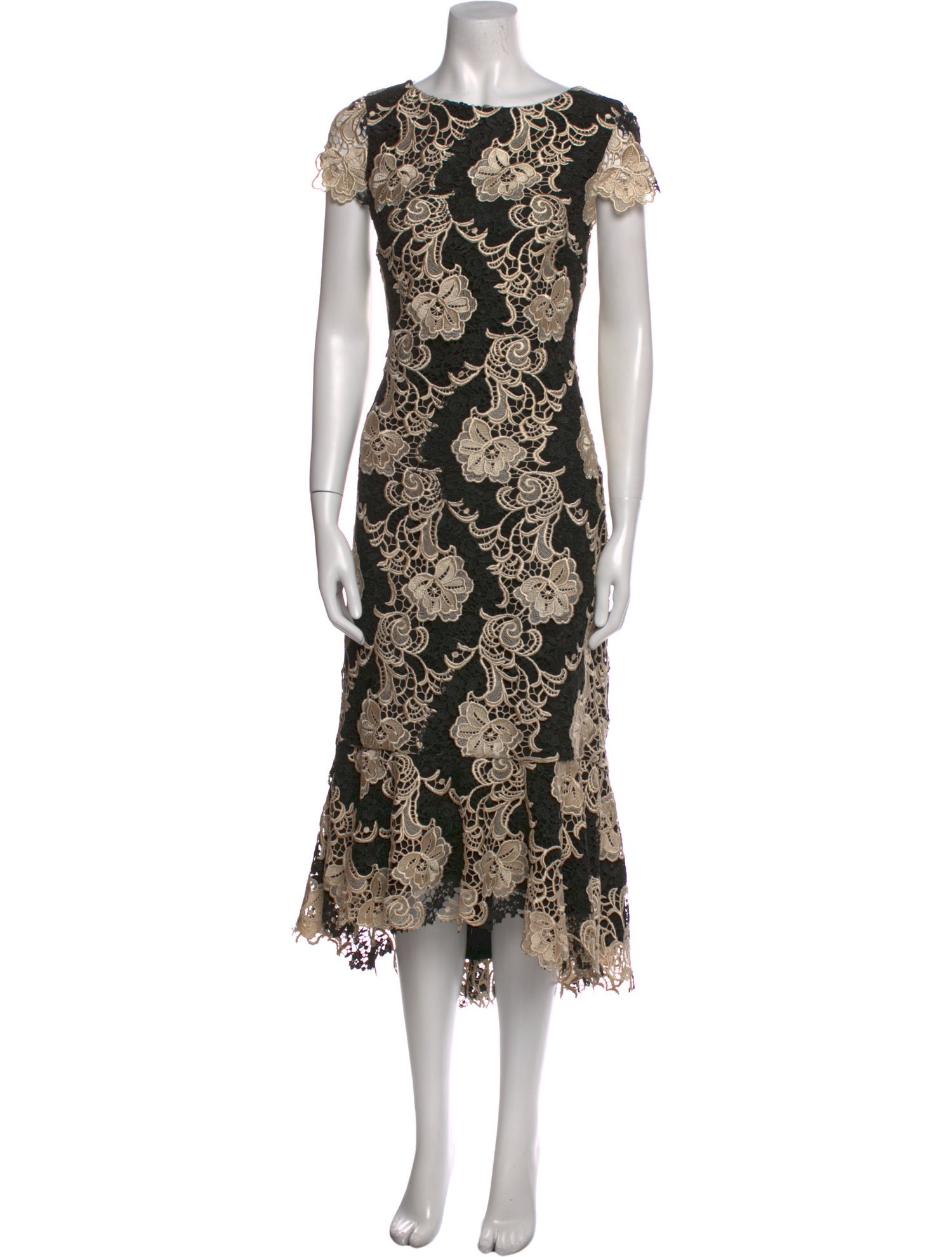 Alice + Olivia Lace Pattern Midi Length Dress