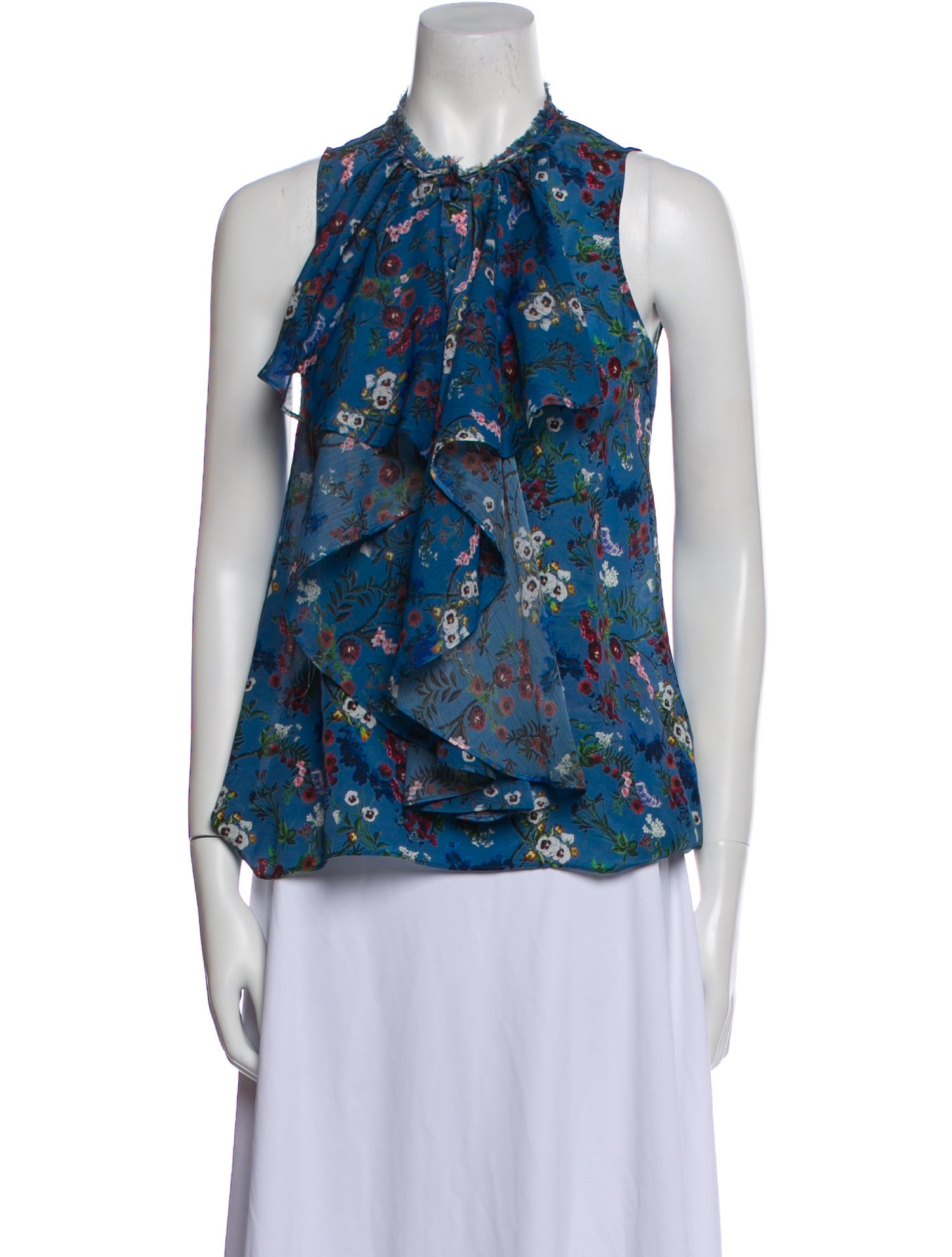 Alice + Olivia Silk Floral Print Blouse