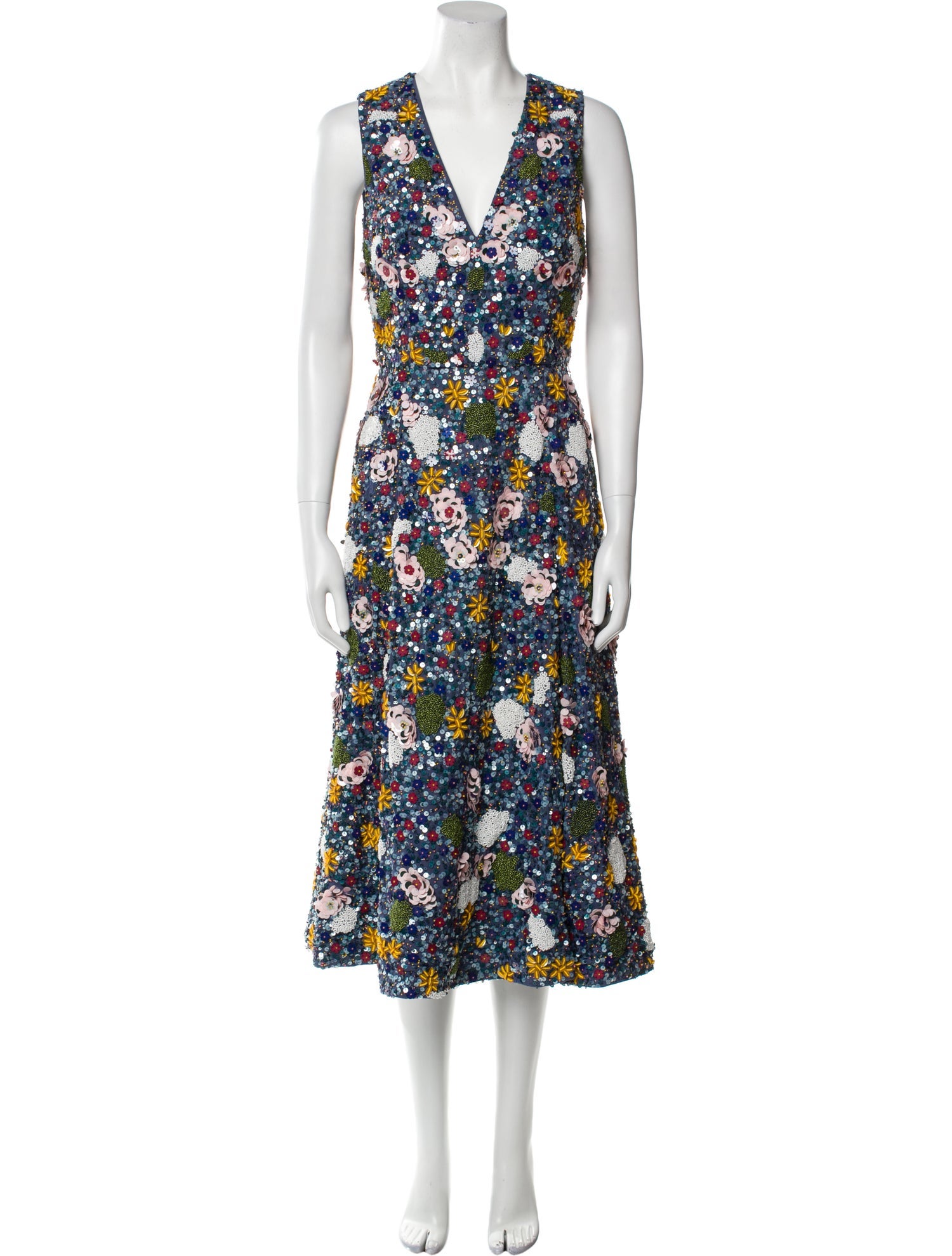 Alice + Olivia Floral Print Midi Length Dress