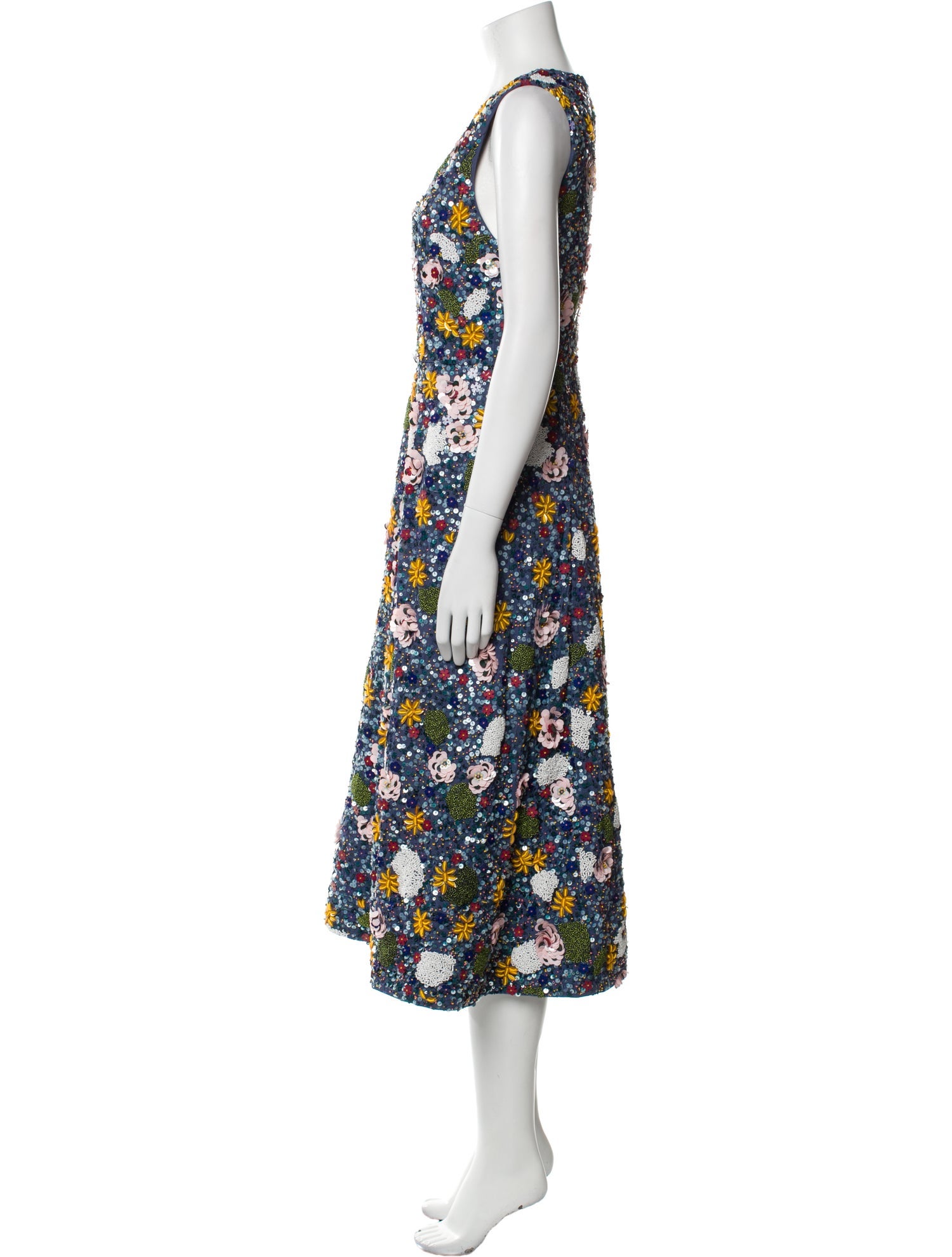 Alice + Olivia Floral Print Midi Length Dress