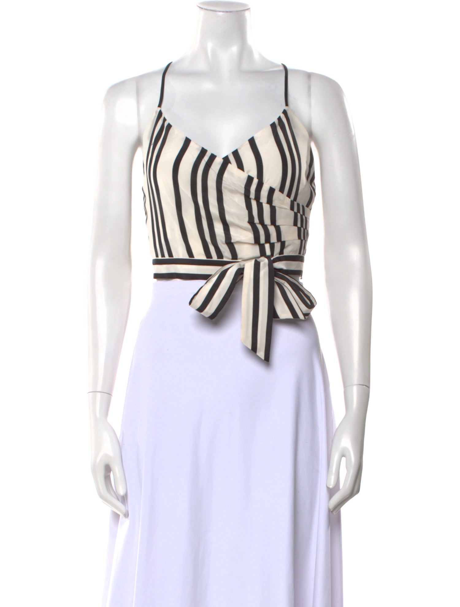 Alice + Olivia Silk Striped Crop Top