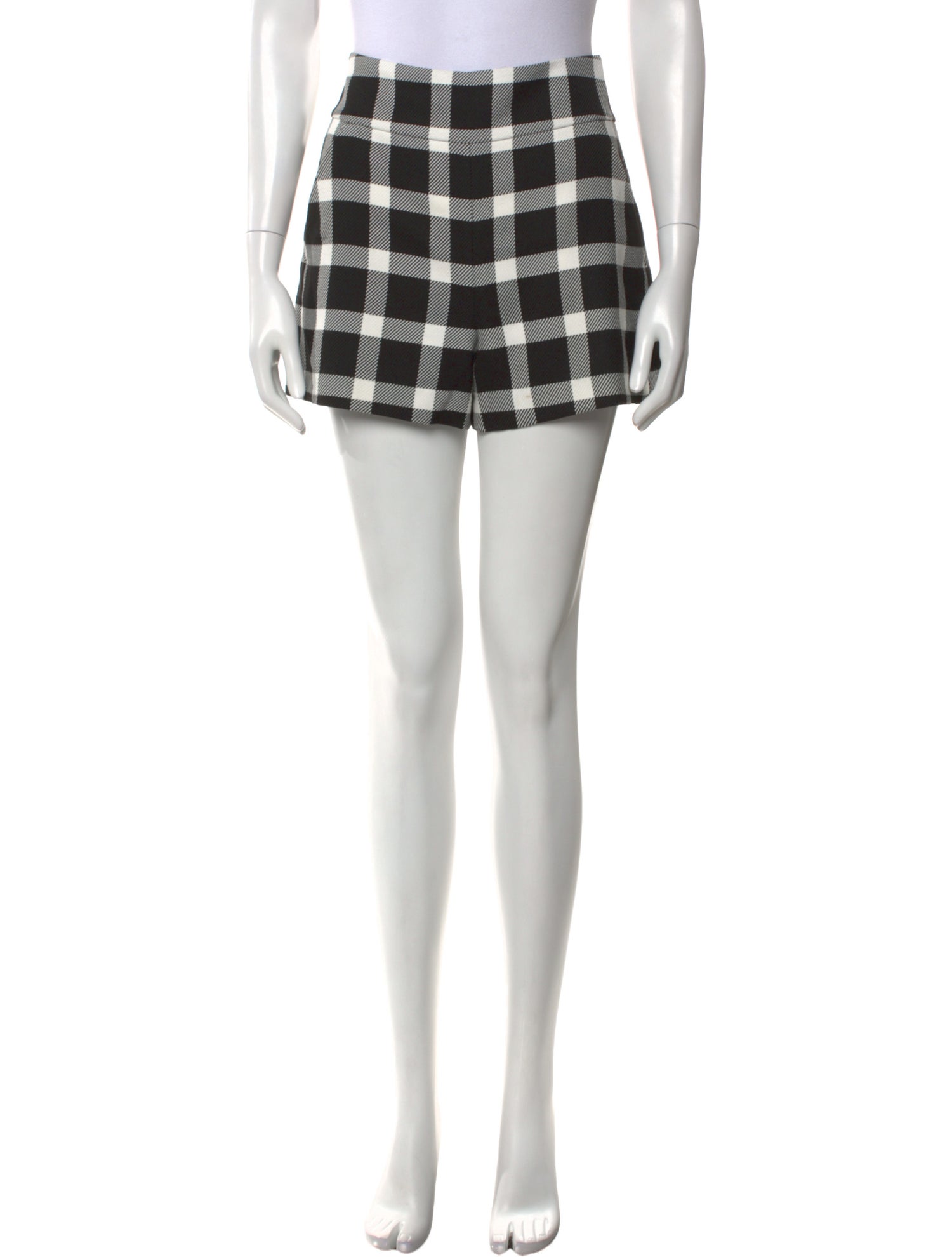 Alice + Olivia Plaid Print Mini Shorts